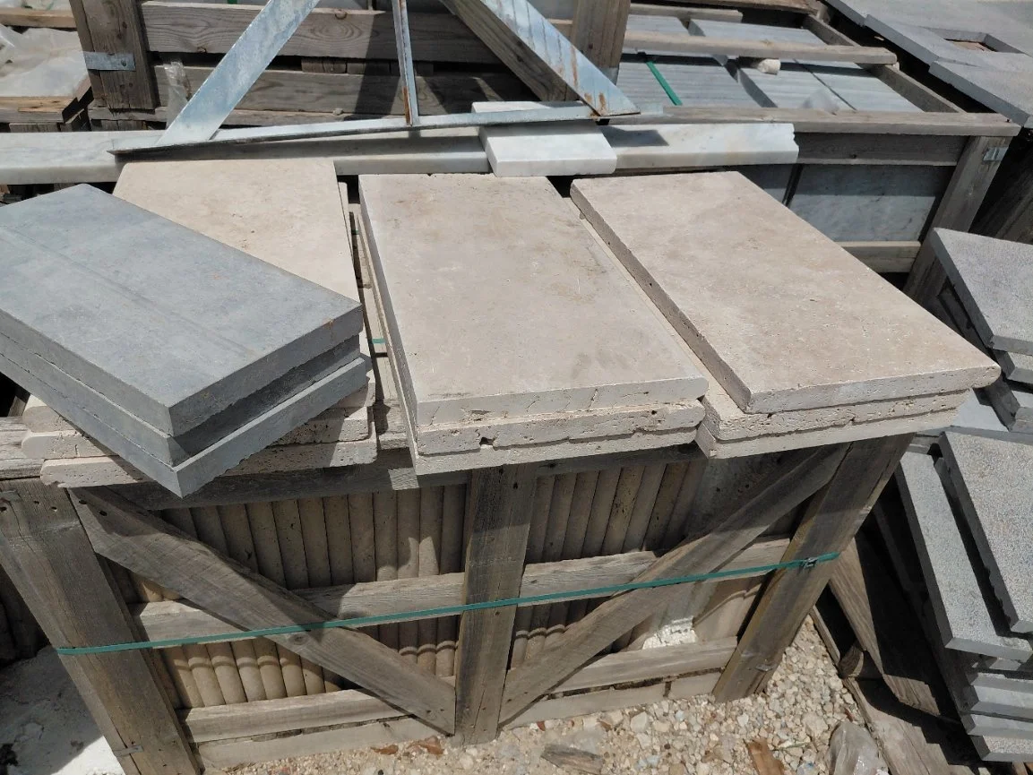 Travertine and slate options for decks, paths and patios.