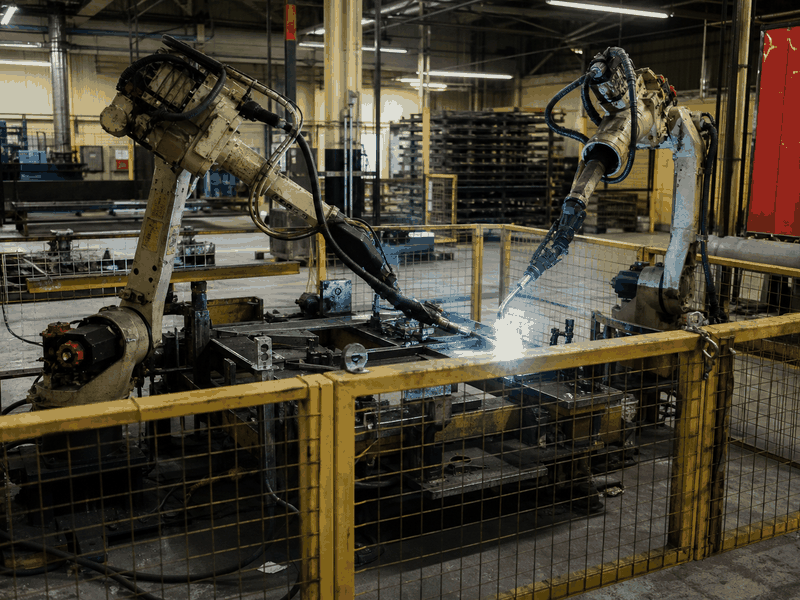 Industrial robots working in realistic manufacturing environments