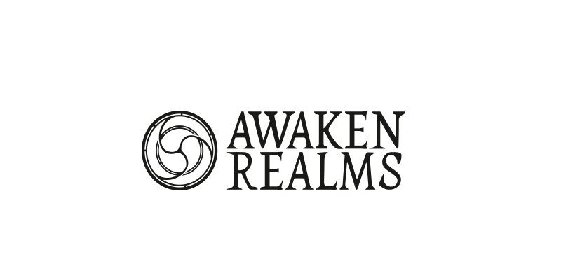 Logo for Awaken Realms featuring a circular emblem with intricate design and the text 'Awaken Realms' in bold font.