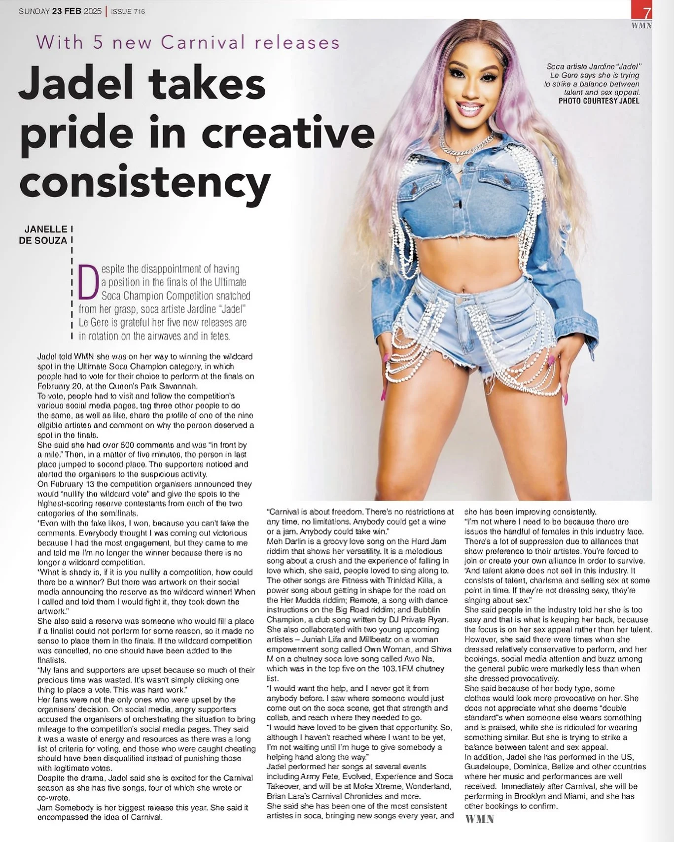 Jadel proud of her consistency as an artiste
