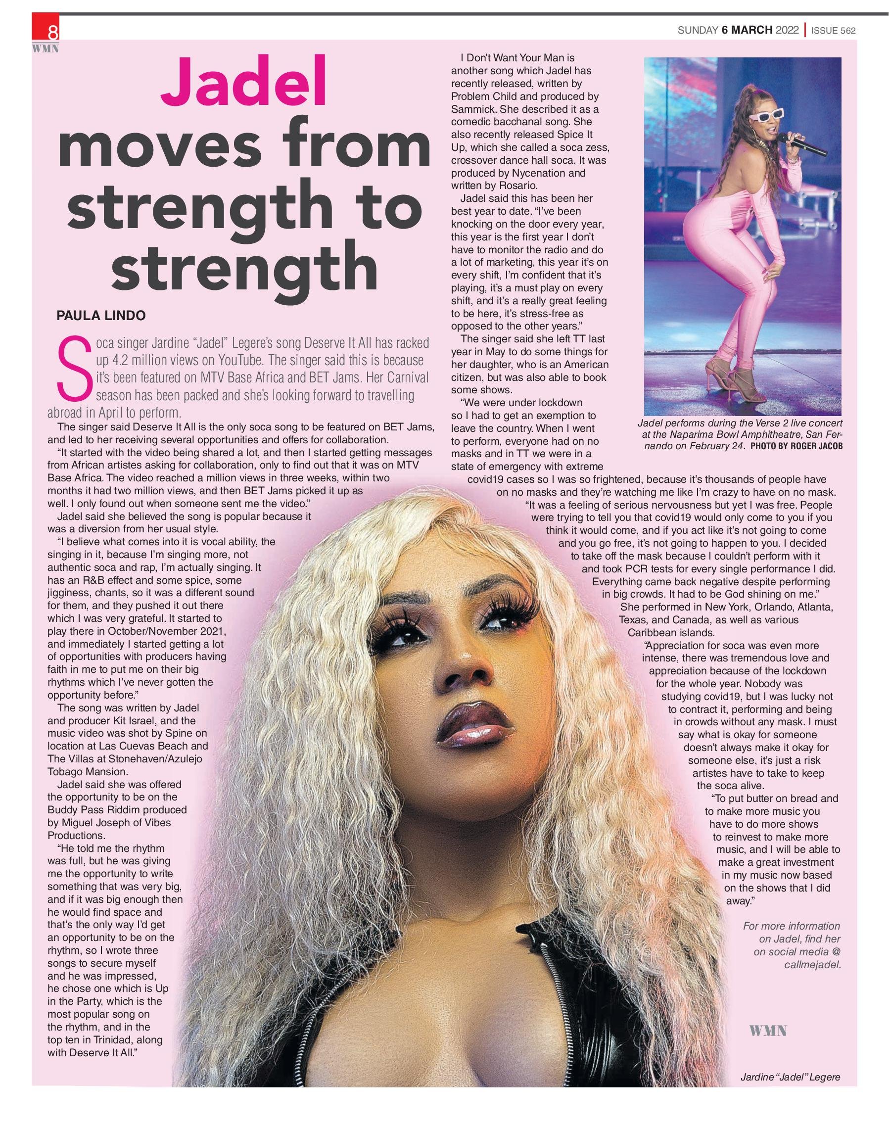 Jadel moves from strength to strength