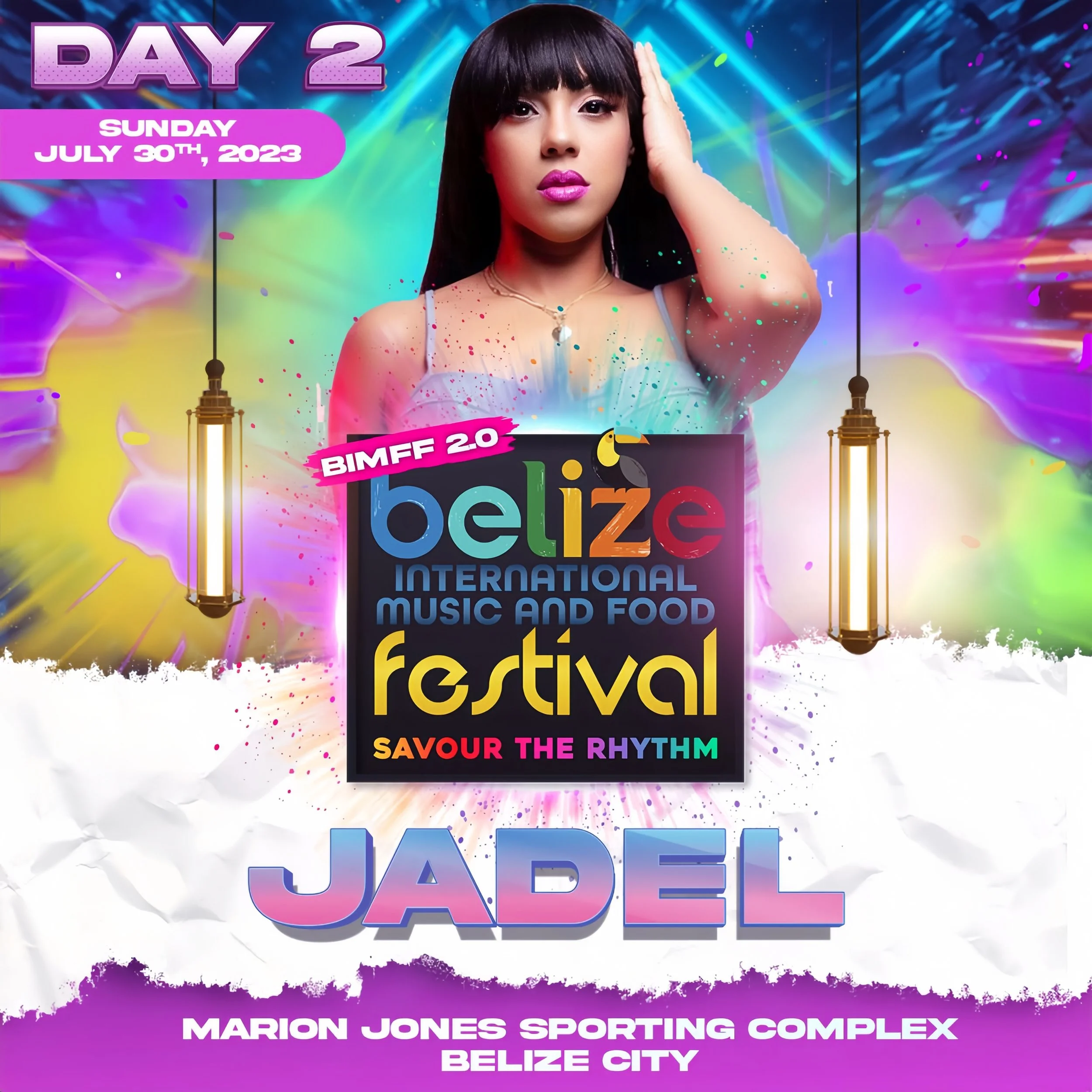 Jadel at the Belize International Music and Food Festival Flyer-2