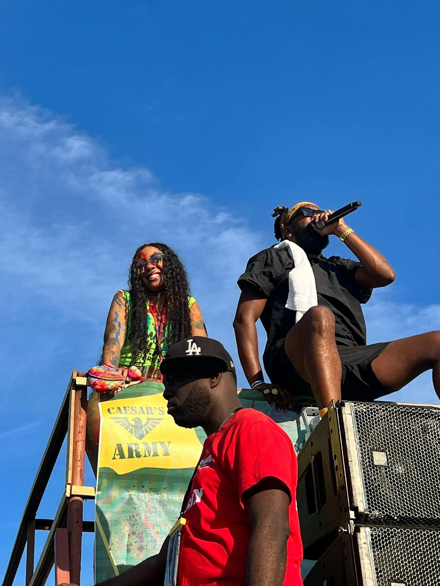 Jadel and Lyrikal performing at AM Bush - Jamaica Carnival 2023