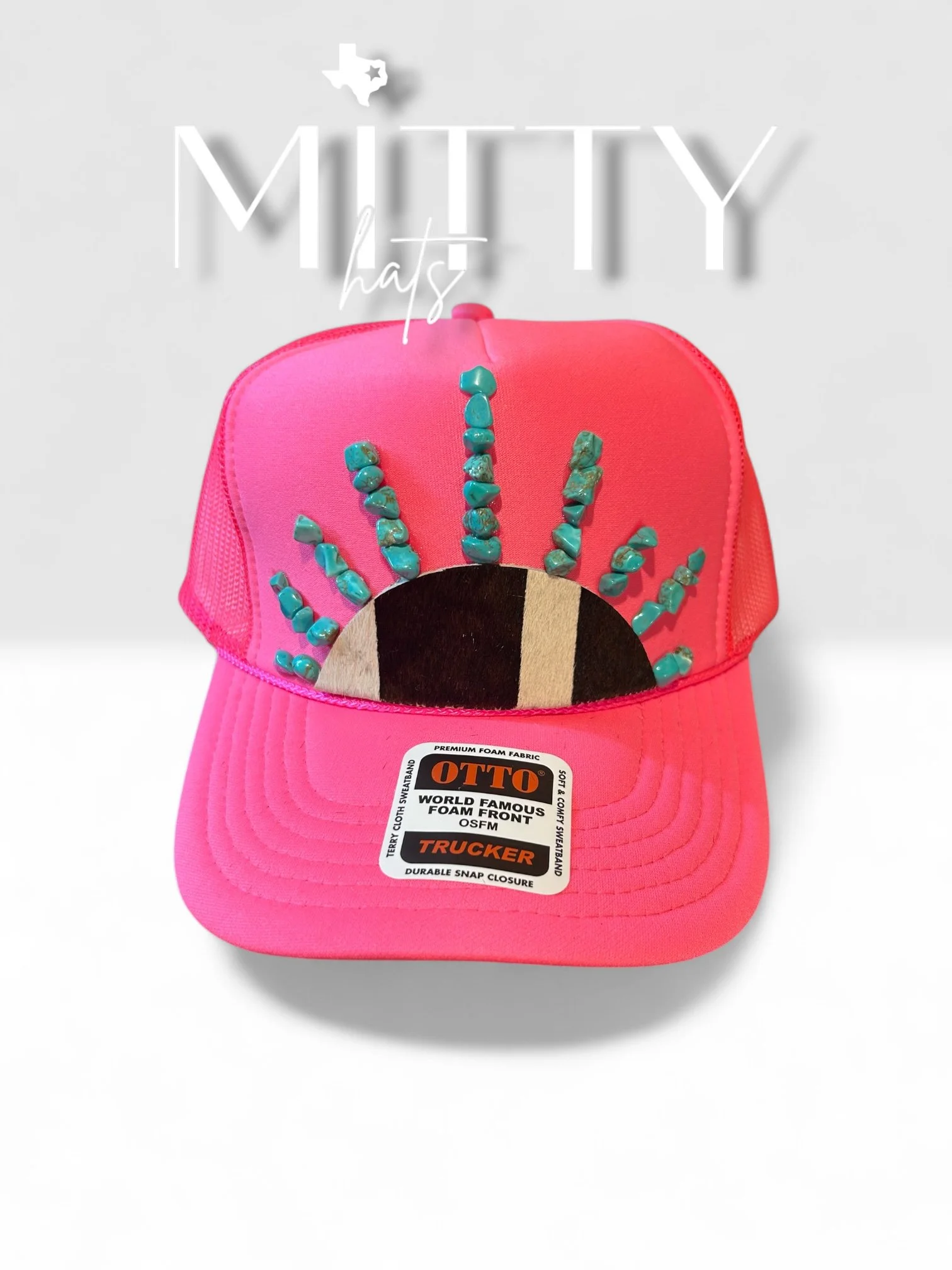 Classic Trucker Rope Hat/ Zebra & Stones