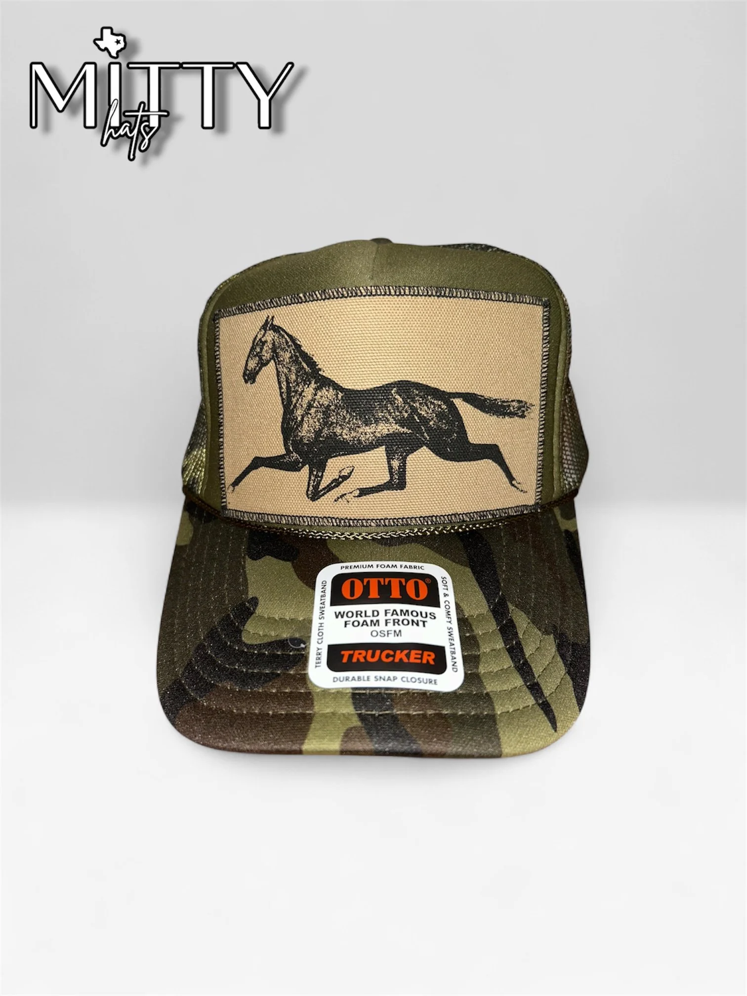 Classic Trucker Rope Hat/ Horse Patch