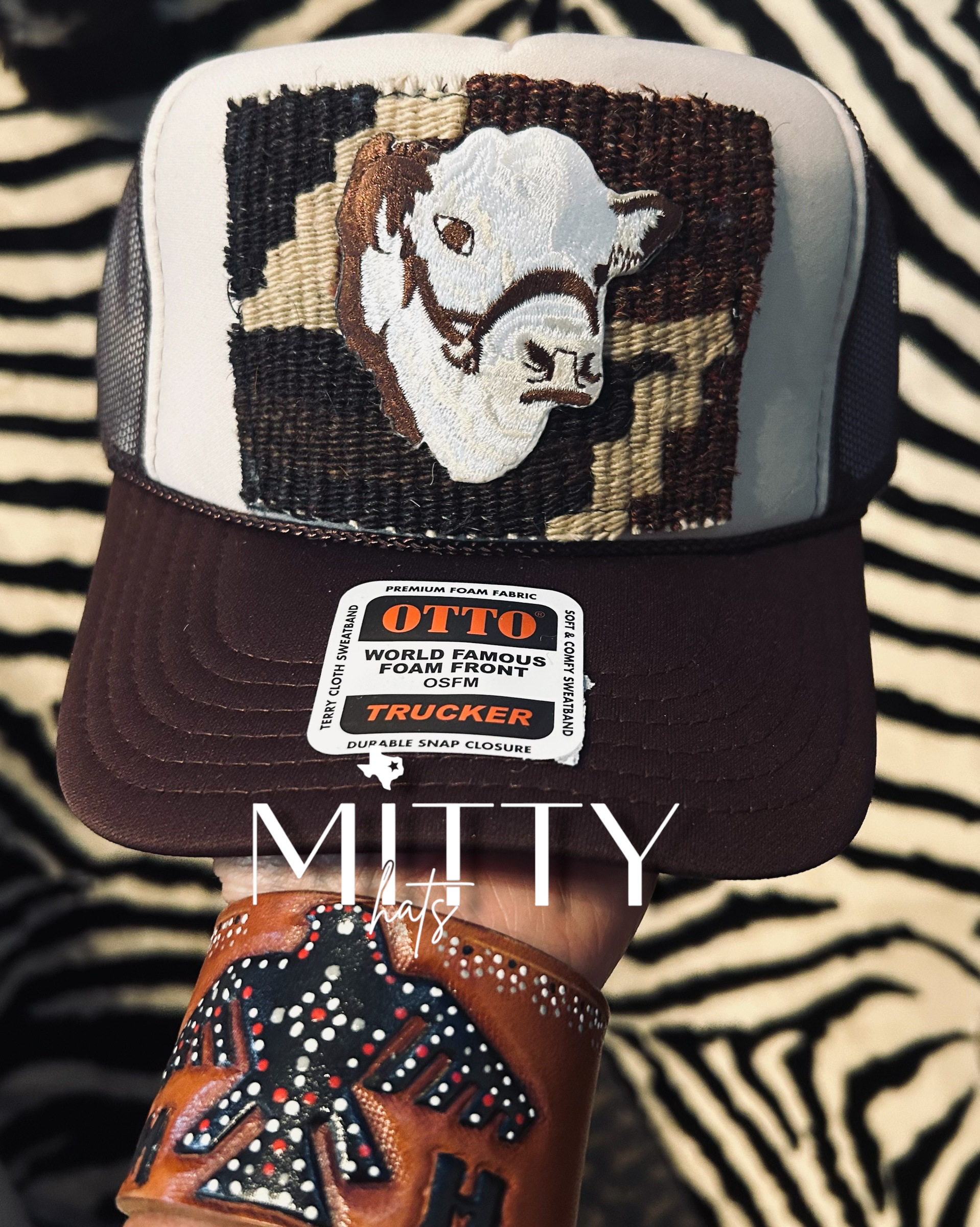 Classic trucker Otto hat w/ Cow patch