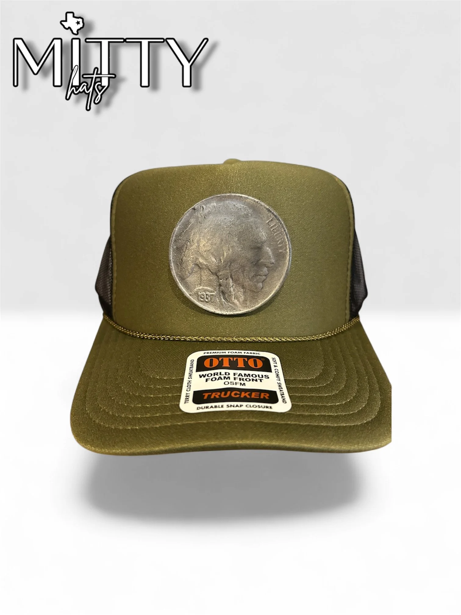 Classic Rope Hat/ Buffalo Indian Coin