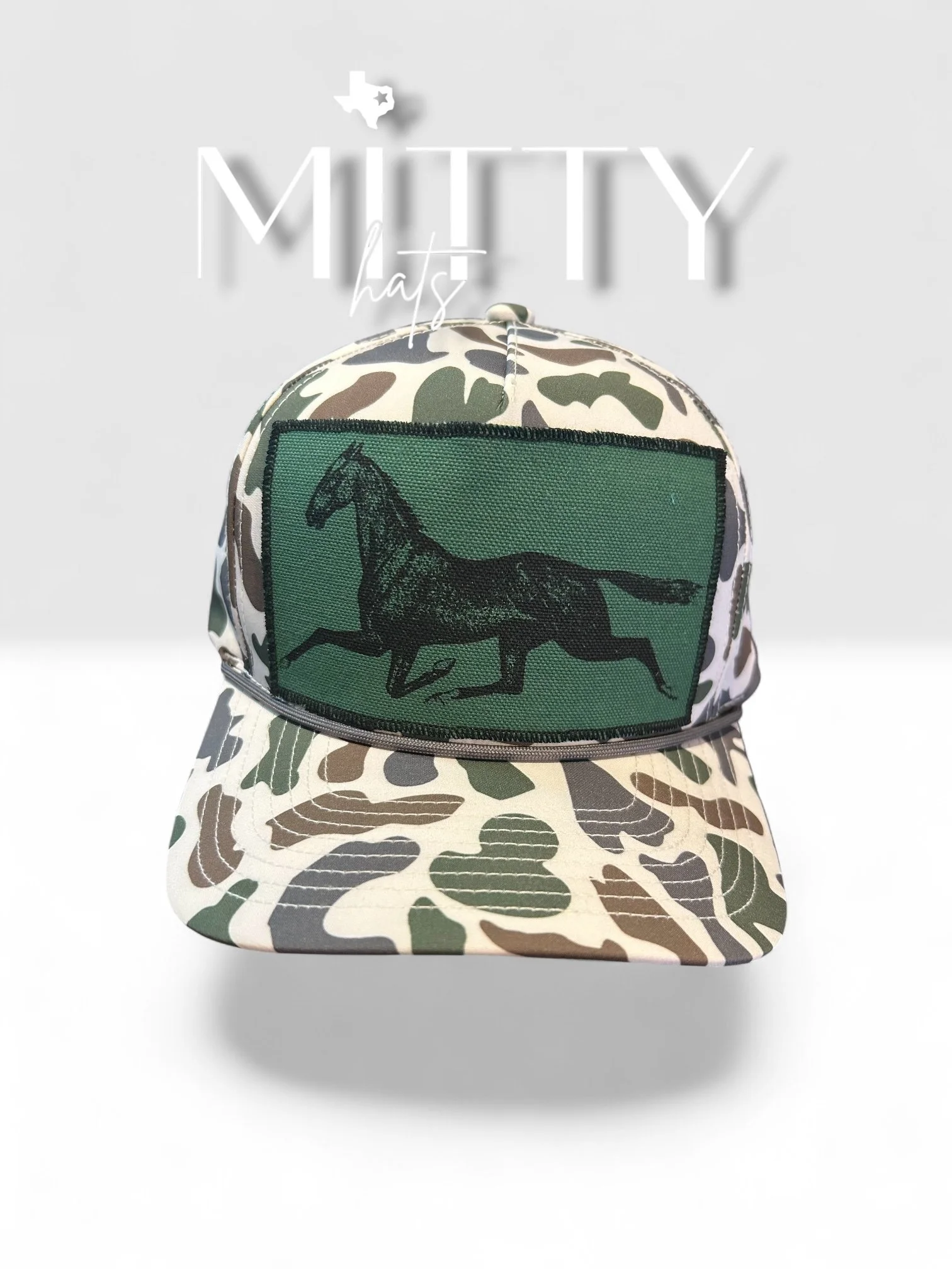 Classic Trucker Rope Hat/ Horse Patch