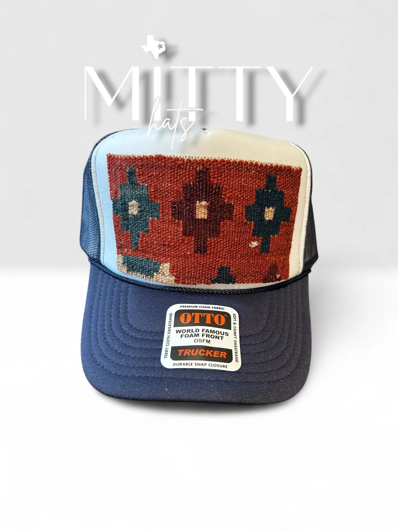 Classic Trucker Rope Hat/ Tapestry Design Patch