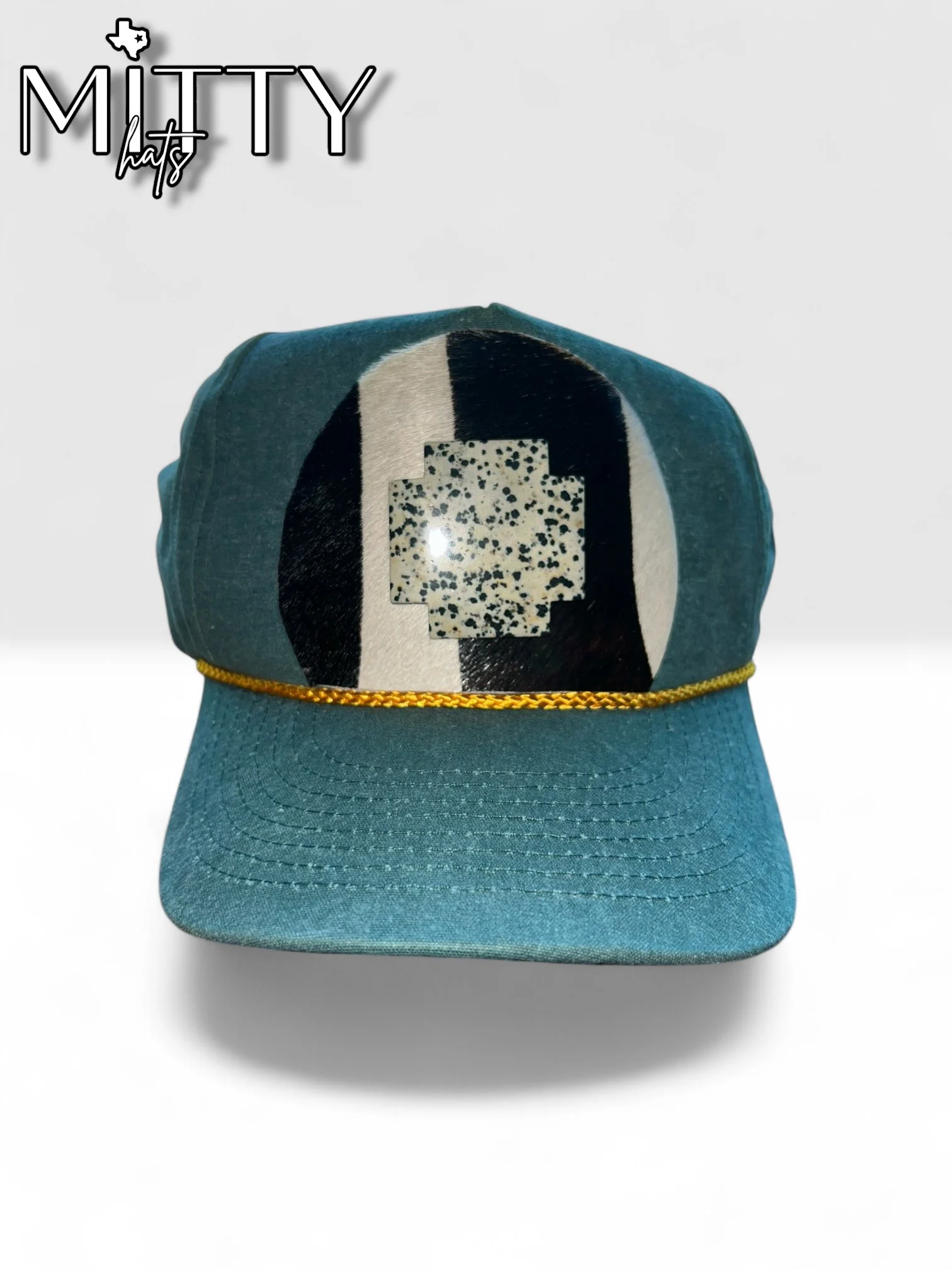 Classic Trucker Rope Hat/ Hair on Hide & Stone