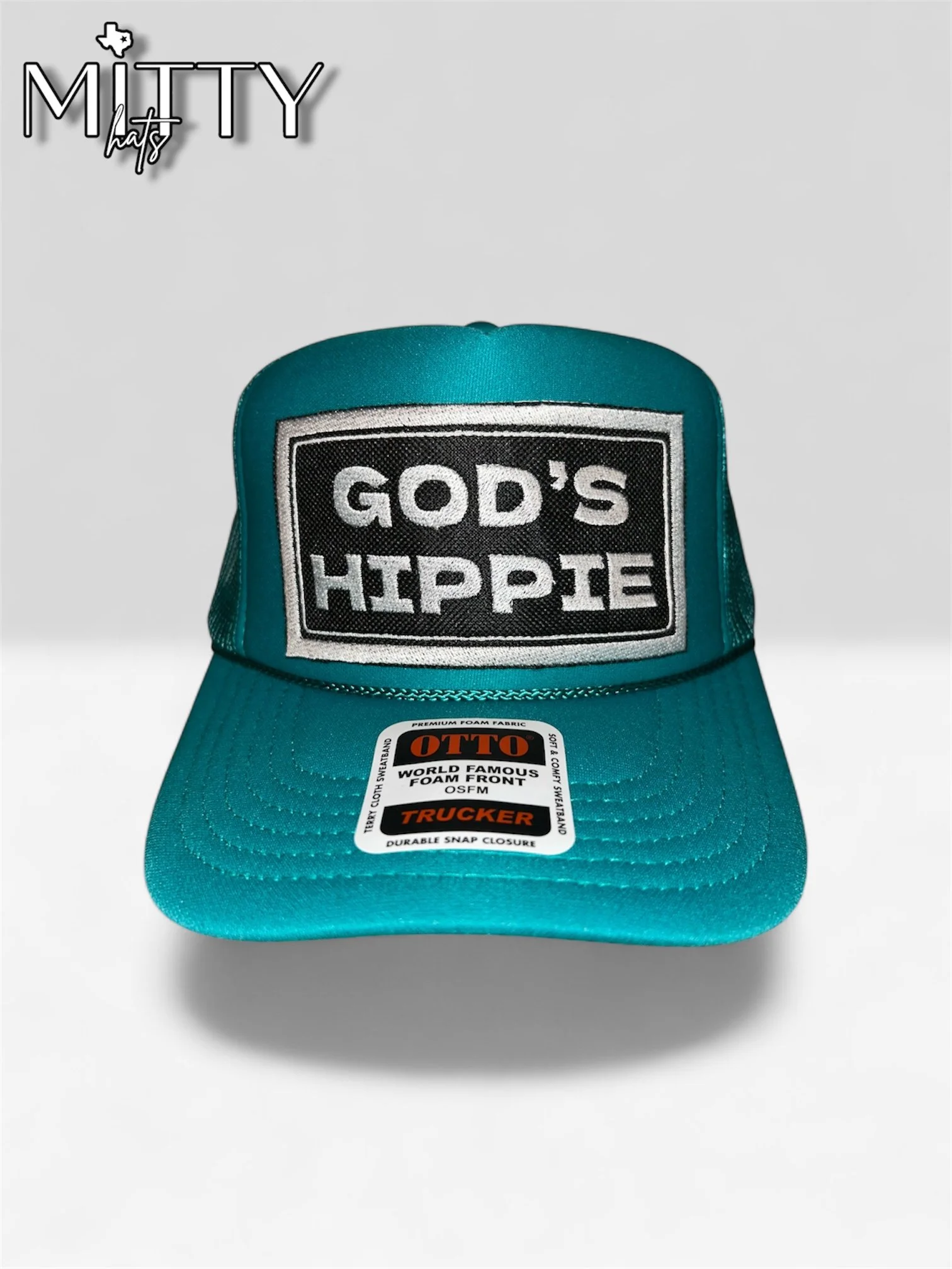 Classic Trucker Rope Hat/ Gods Hippie Patch