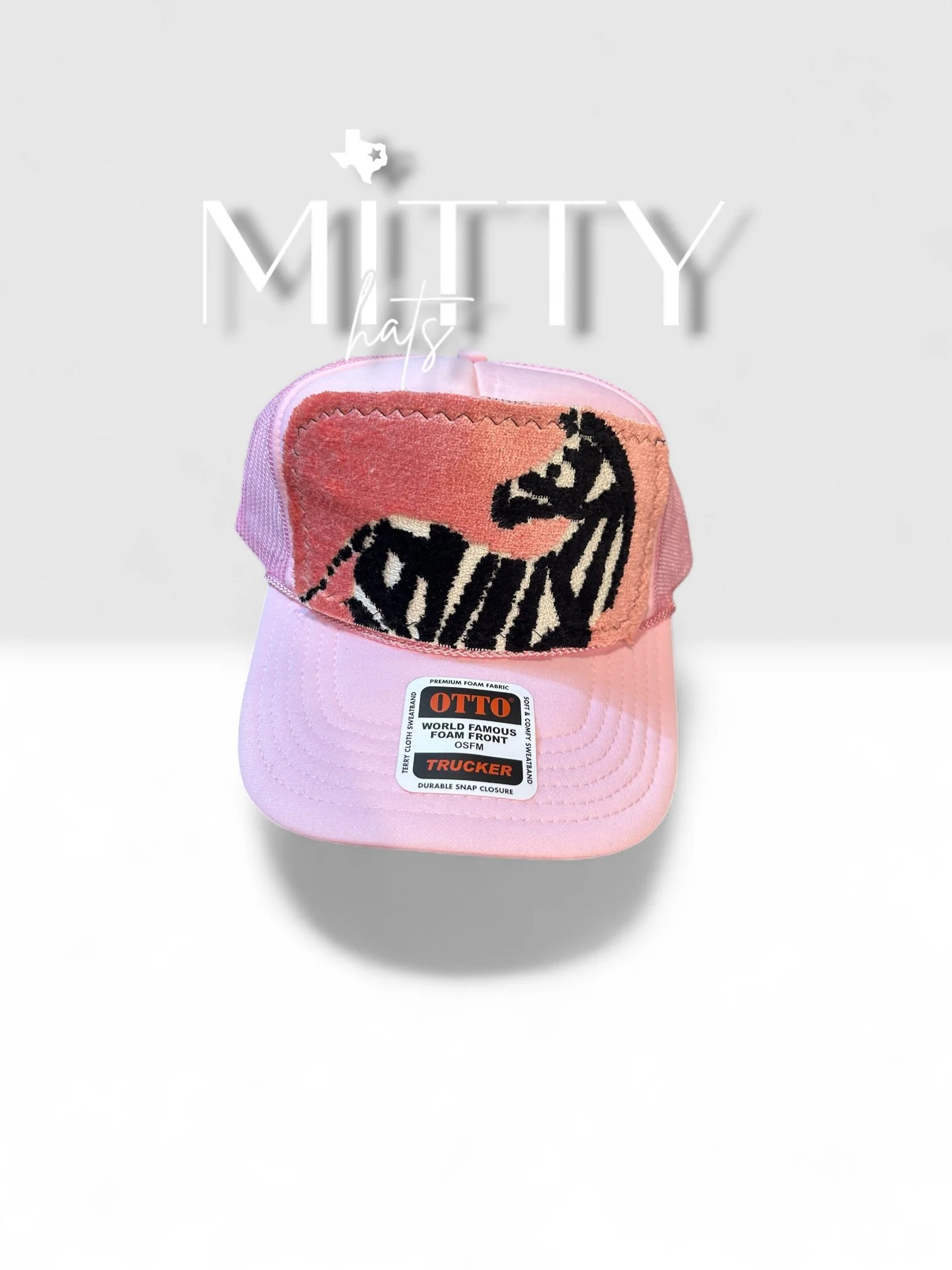 Classic Trucker Rope Hat/ Zebra Patch