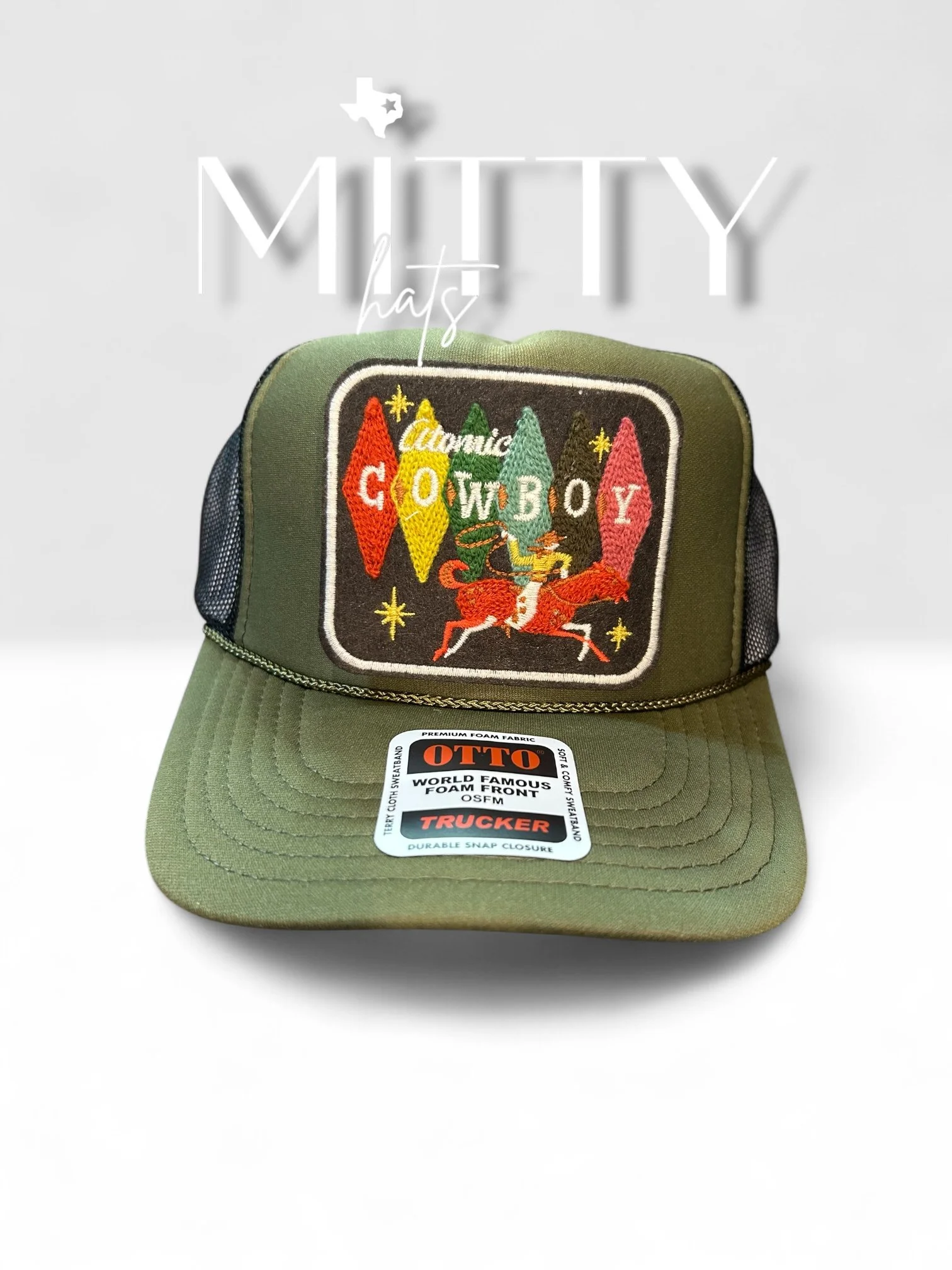 Classic Trucker Rope Hat/ Atomic Cowboy Patch