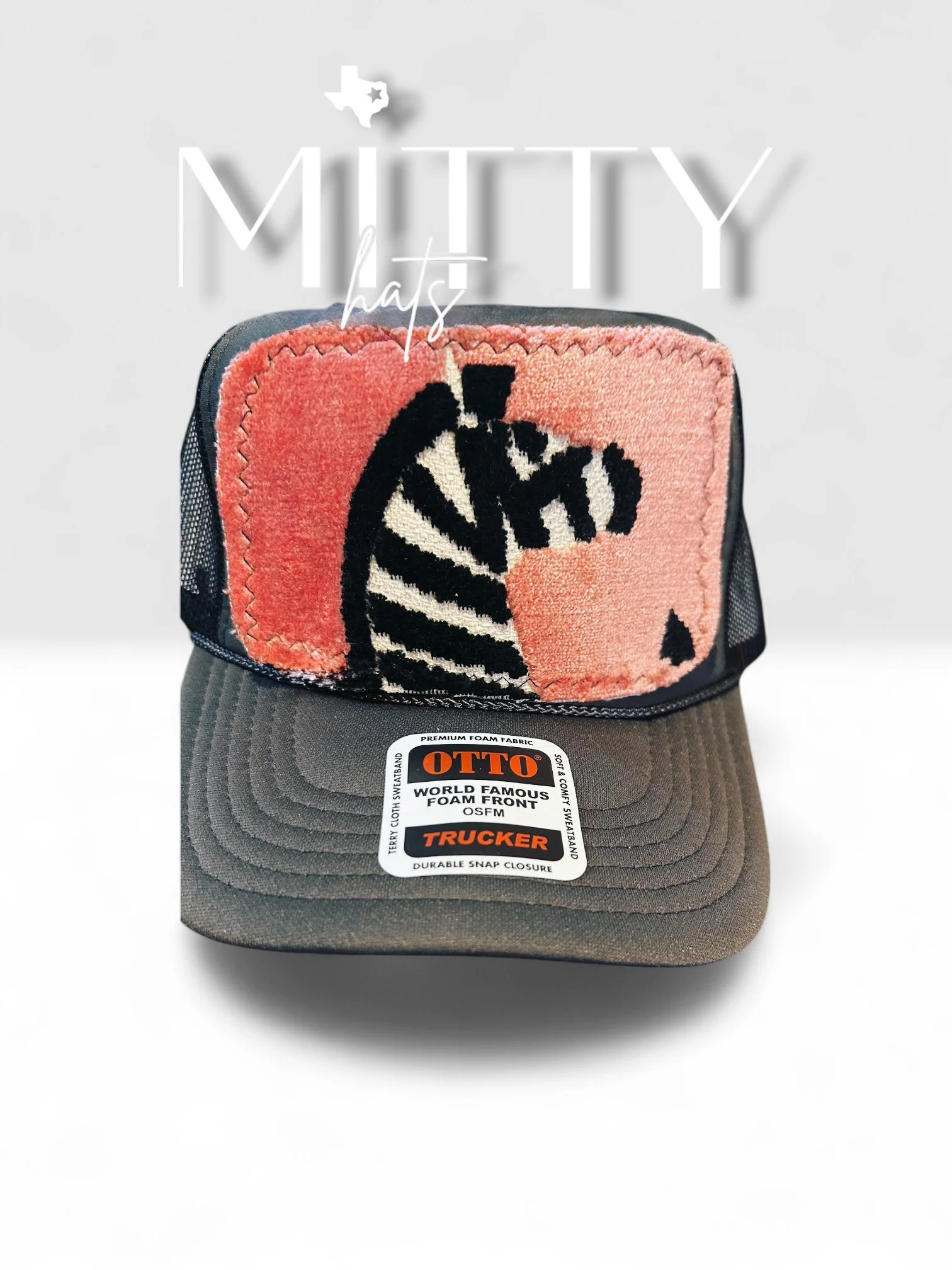 Classic Trucker Rope Hat/ Zebra Patch