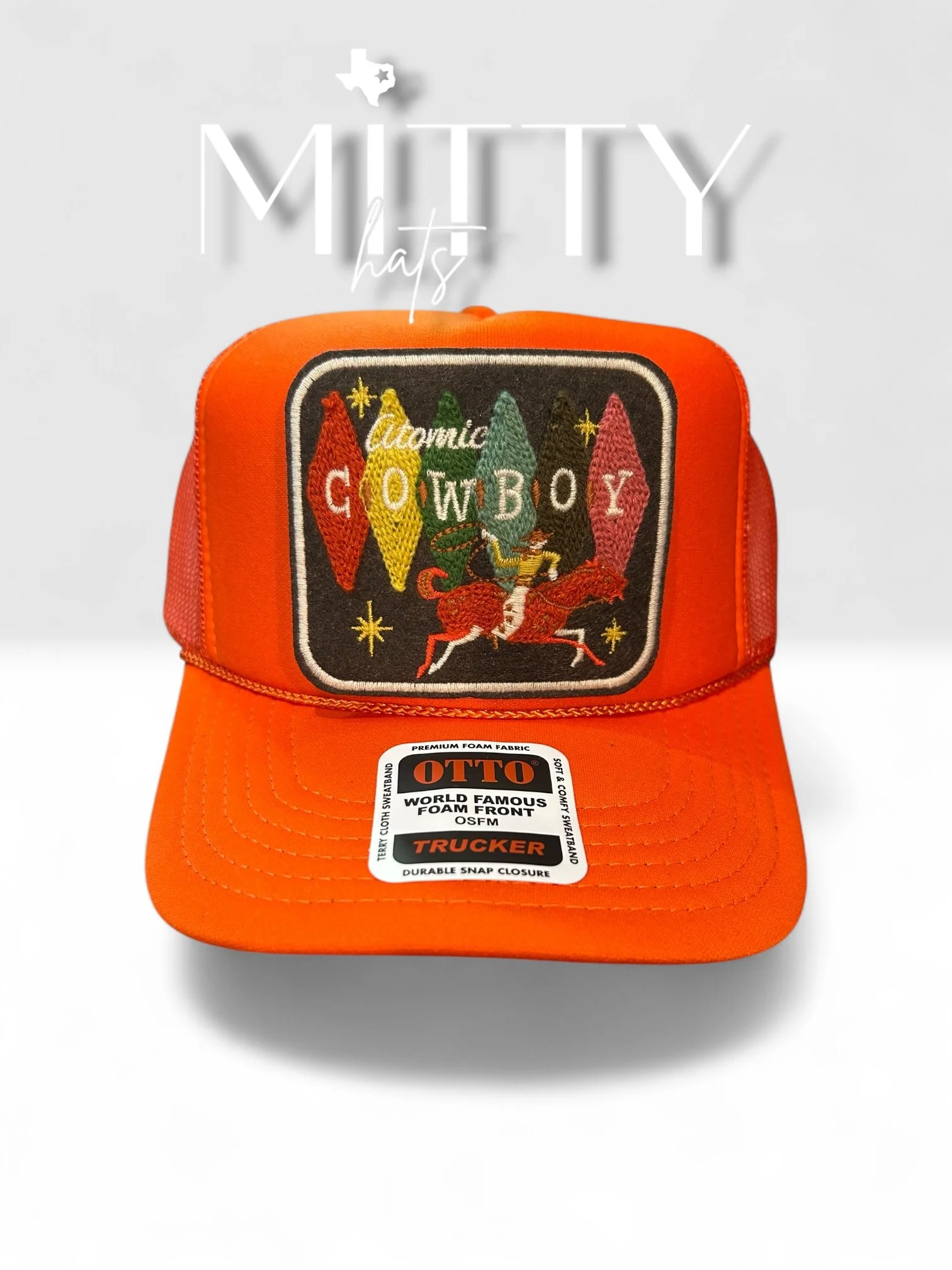 Classic Trucker Rope Hat/ Atomic Cowboy Patch