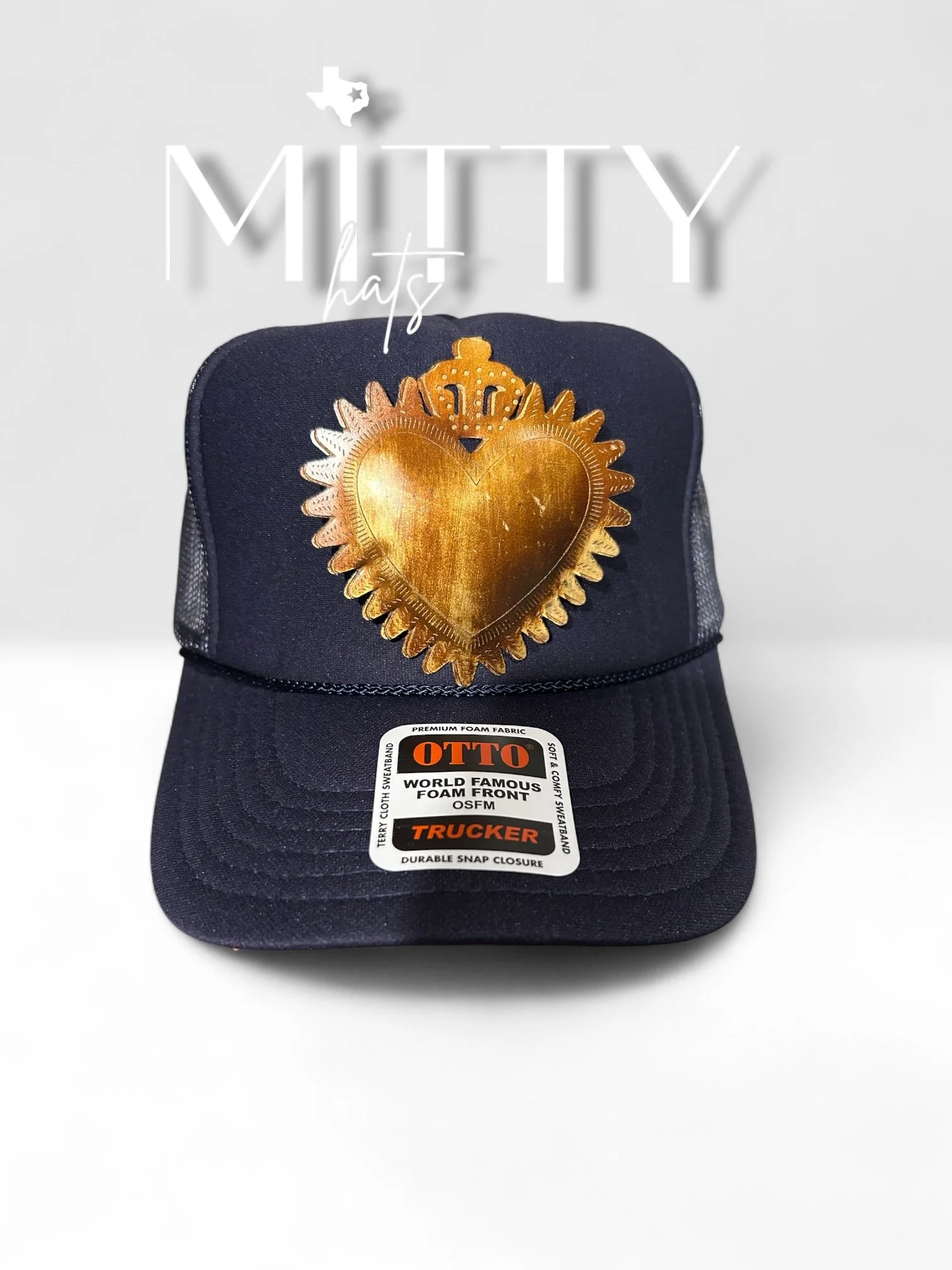 Classic Trucker Rope Hat/ Crowned Heart
