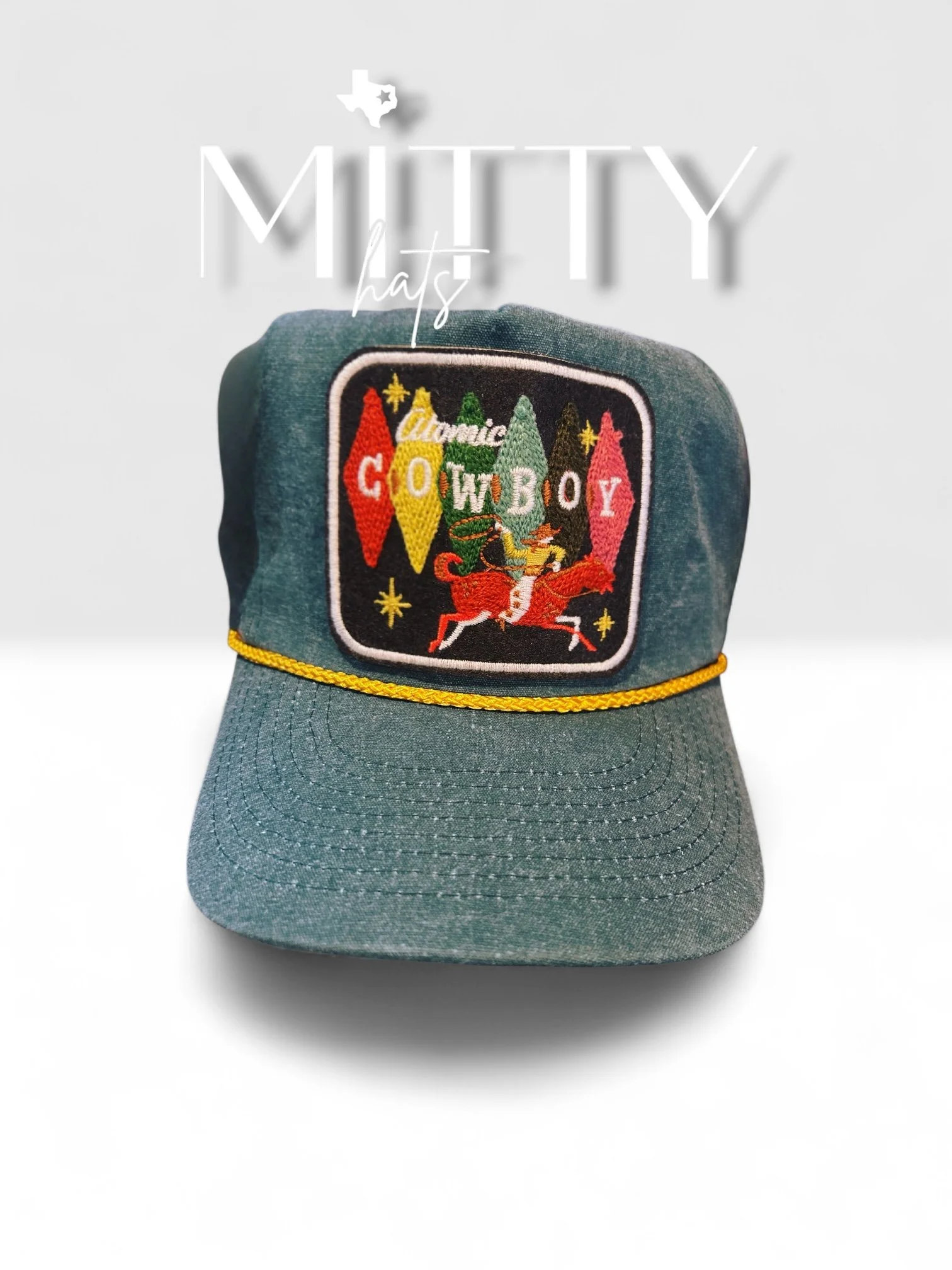 Classic Trucker Rope Hat/ Atomic Cowboy Patch (Denim)