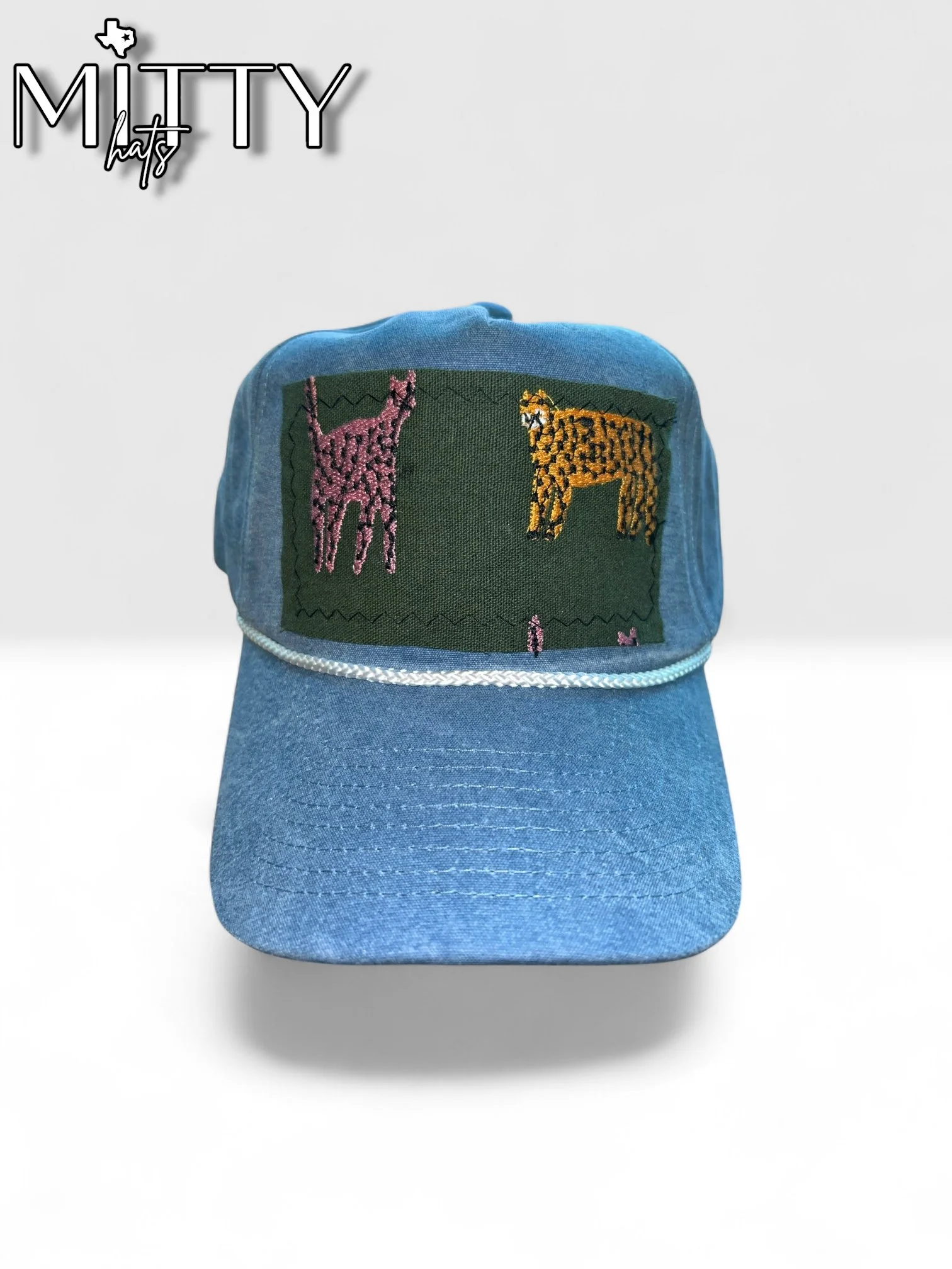 Classic Trucker Rope Hat/ Leopard Patch