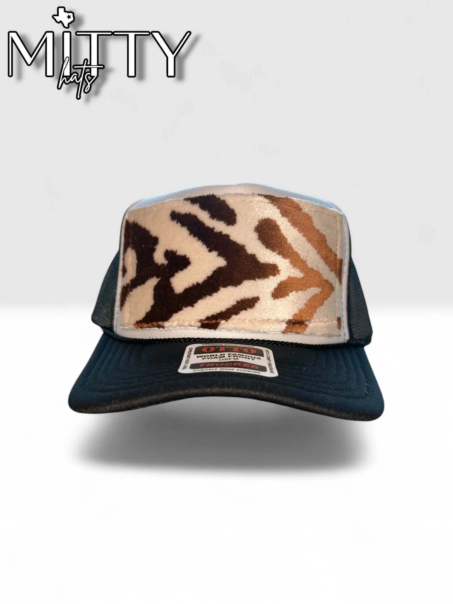 Classic Trucker Rope Hat/ Zebra Patch