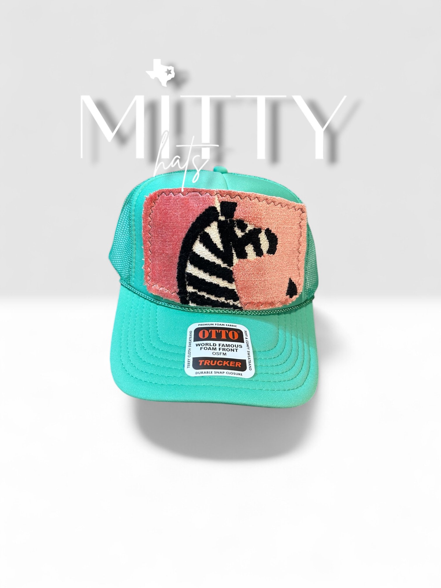 Classic Trucker Rope Hat/ Zebra Patch