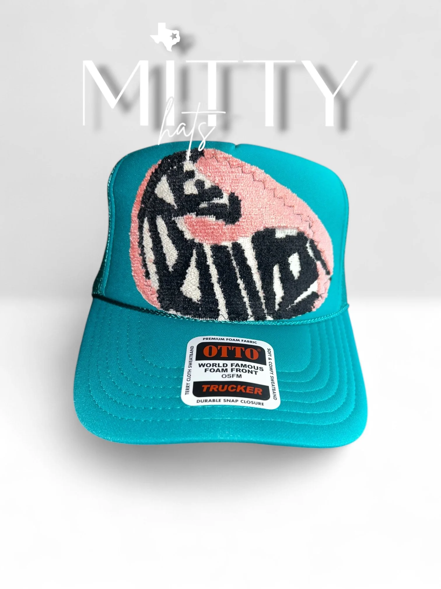 Classic Trucker Rope Hat/ Zebra Patch
