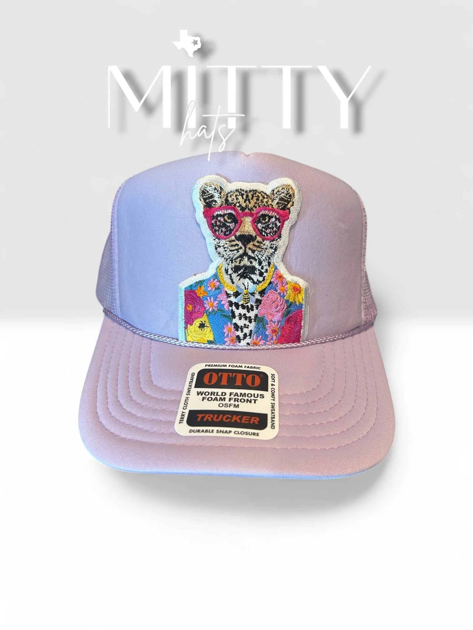 Classic Trucker Rope Hat/ Cheetah Patch
