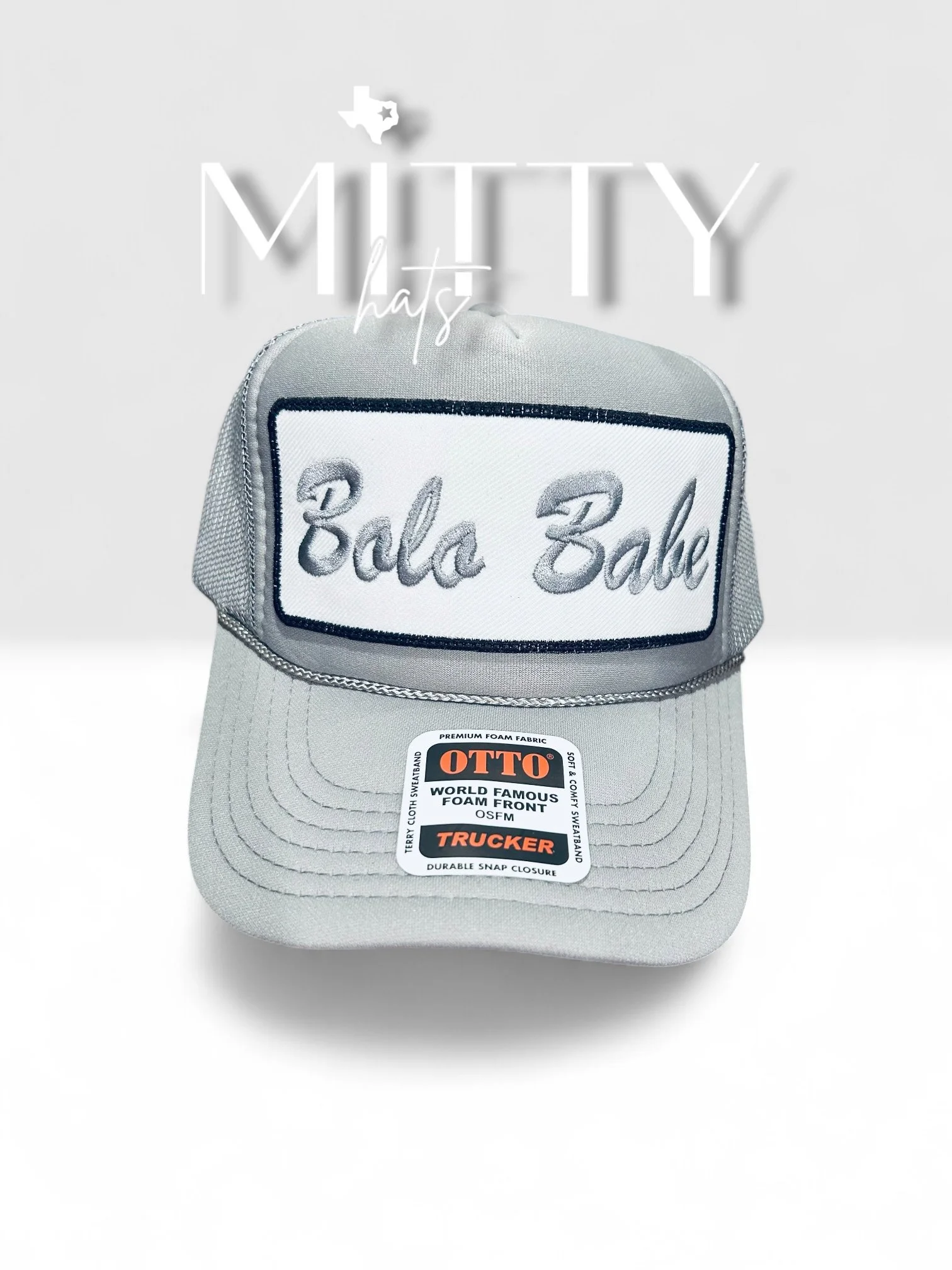 Classic Trucker Rope Hat/ Bolo Babe Patch