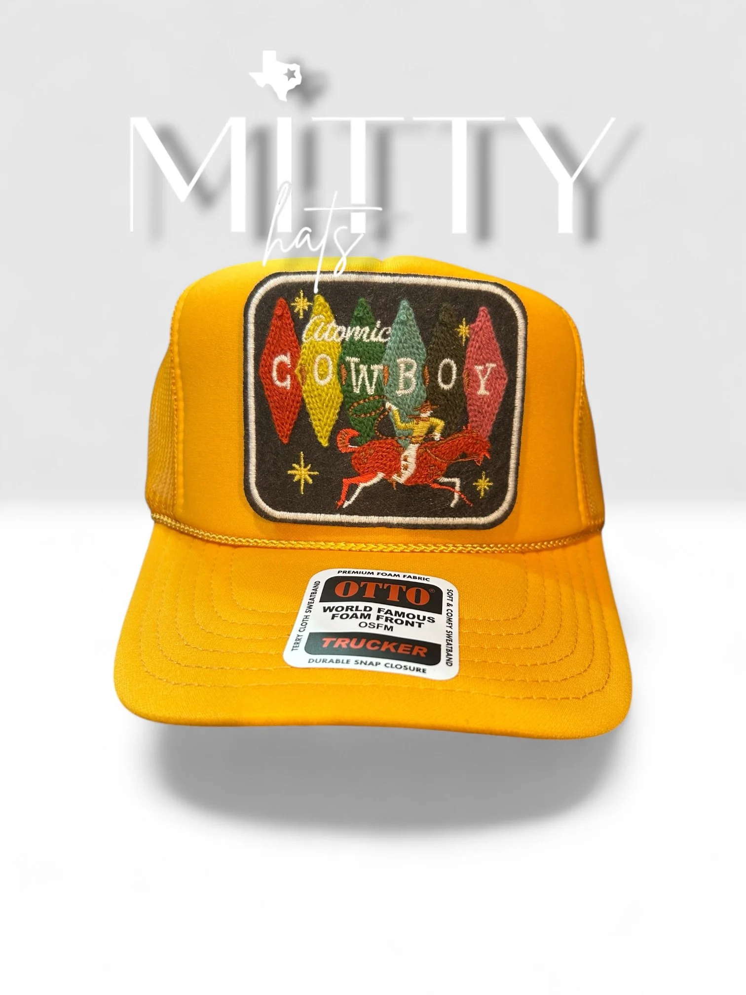 Classic Trucker Rope Hat/ Atomic Cowboy Patch