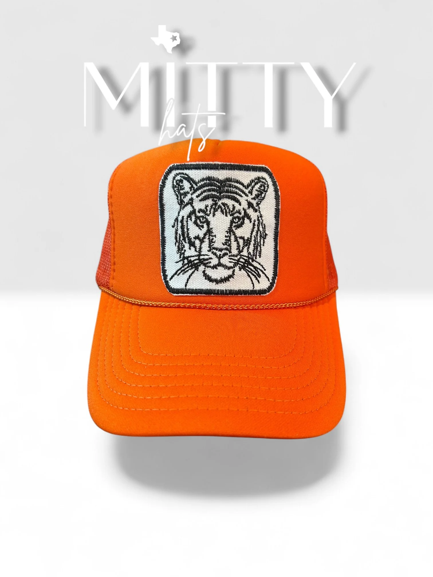 Classic Trucker Rope Hat/ Tiger Patch