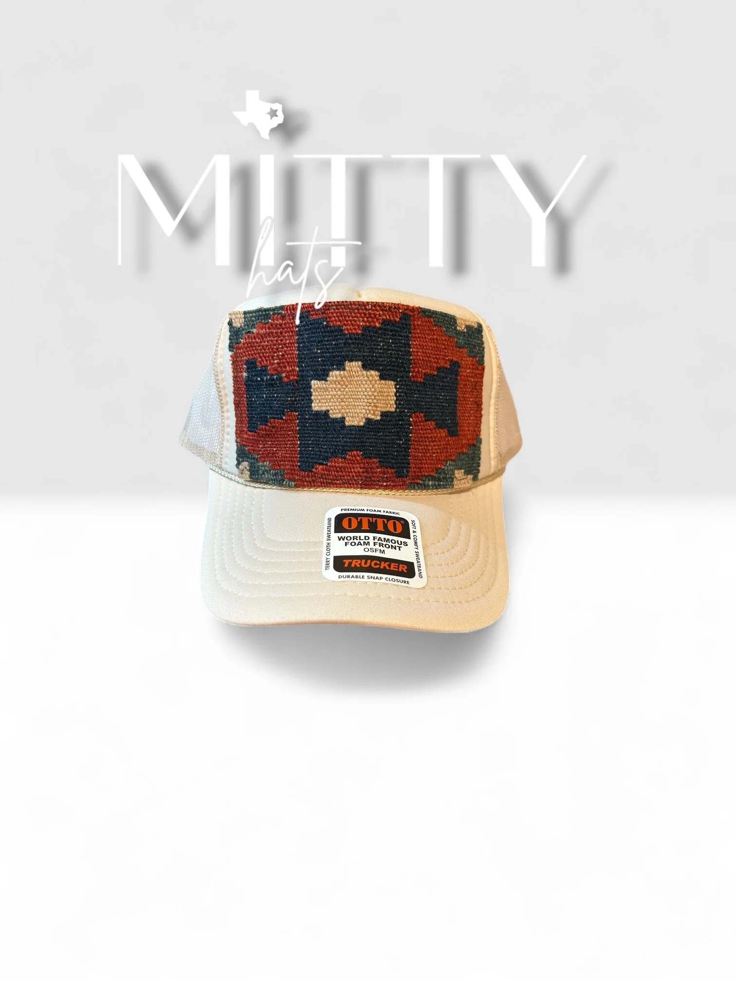 Classic Trucker Rope Hat/ Tapestry Design Patch