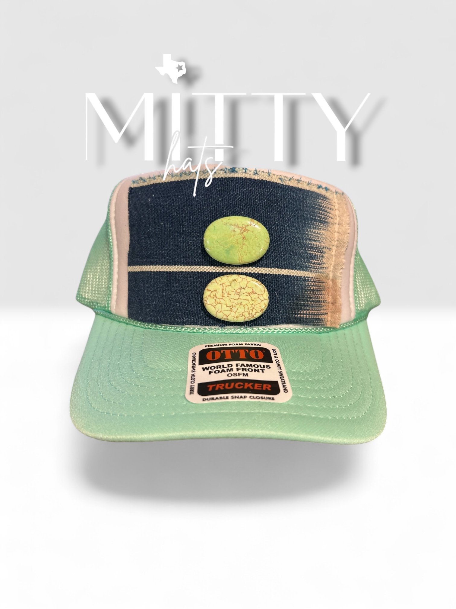 Classic Trucker Rope Hat/ Navy Patch & Stone