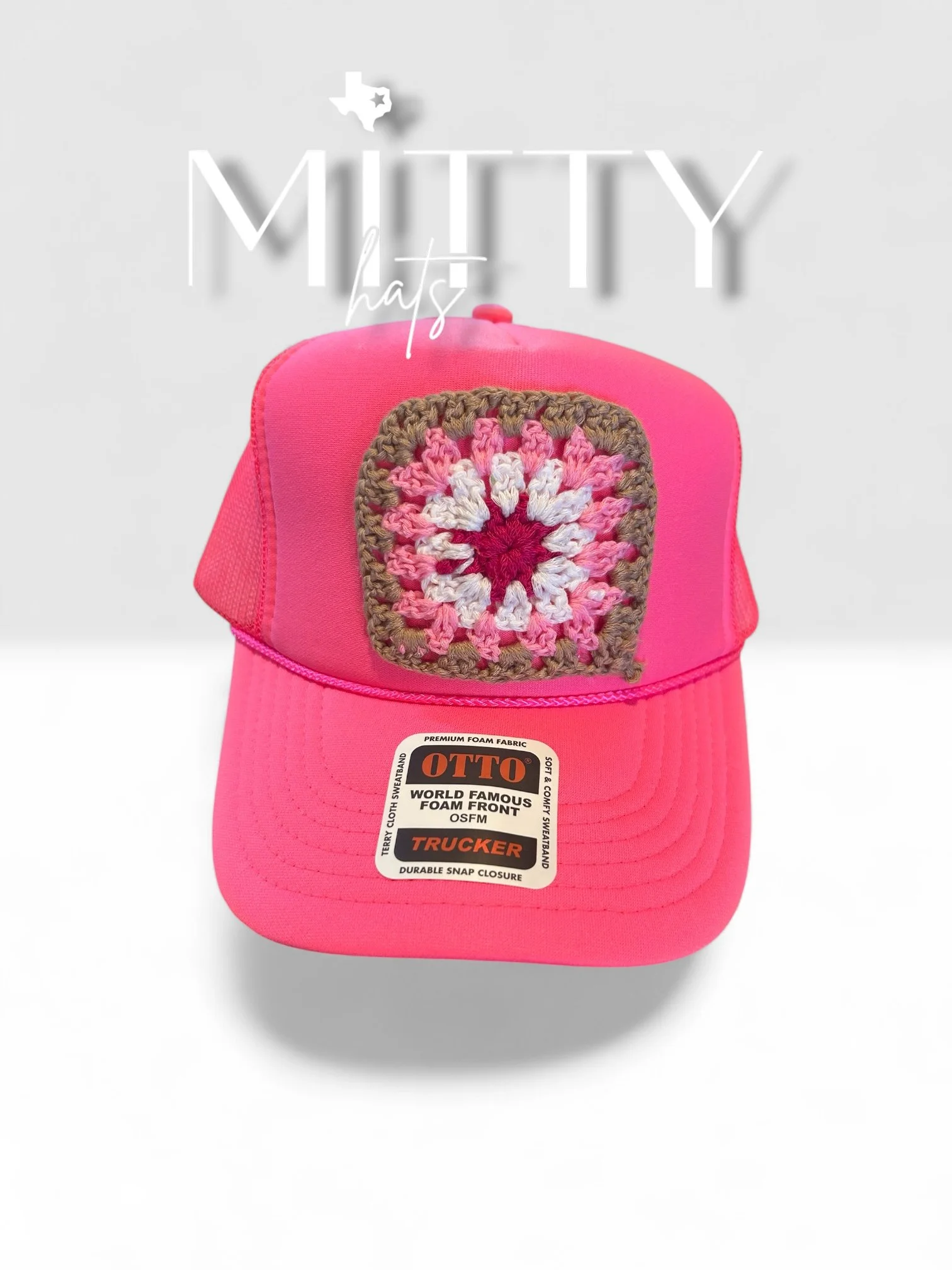 Classic Trucker Rope Hat/ Crochet Patch