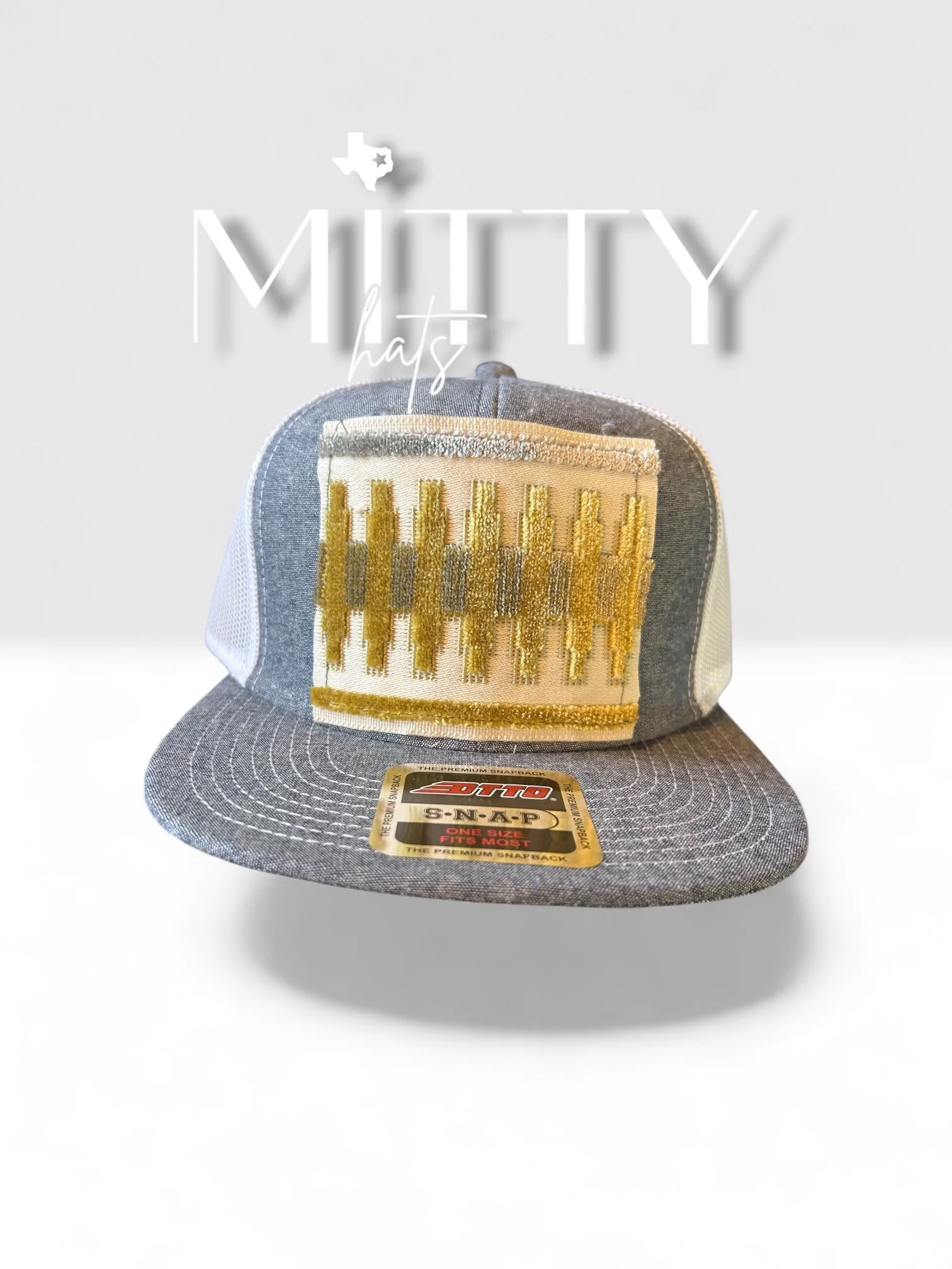 Classic Trucker Rope Hat/ Gold & Silver Patch