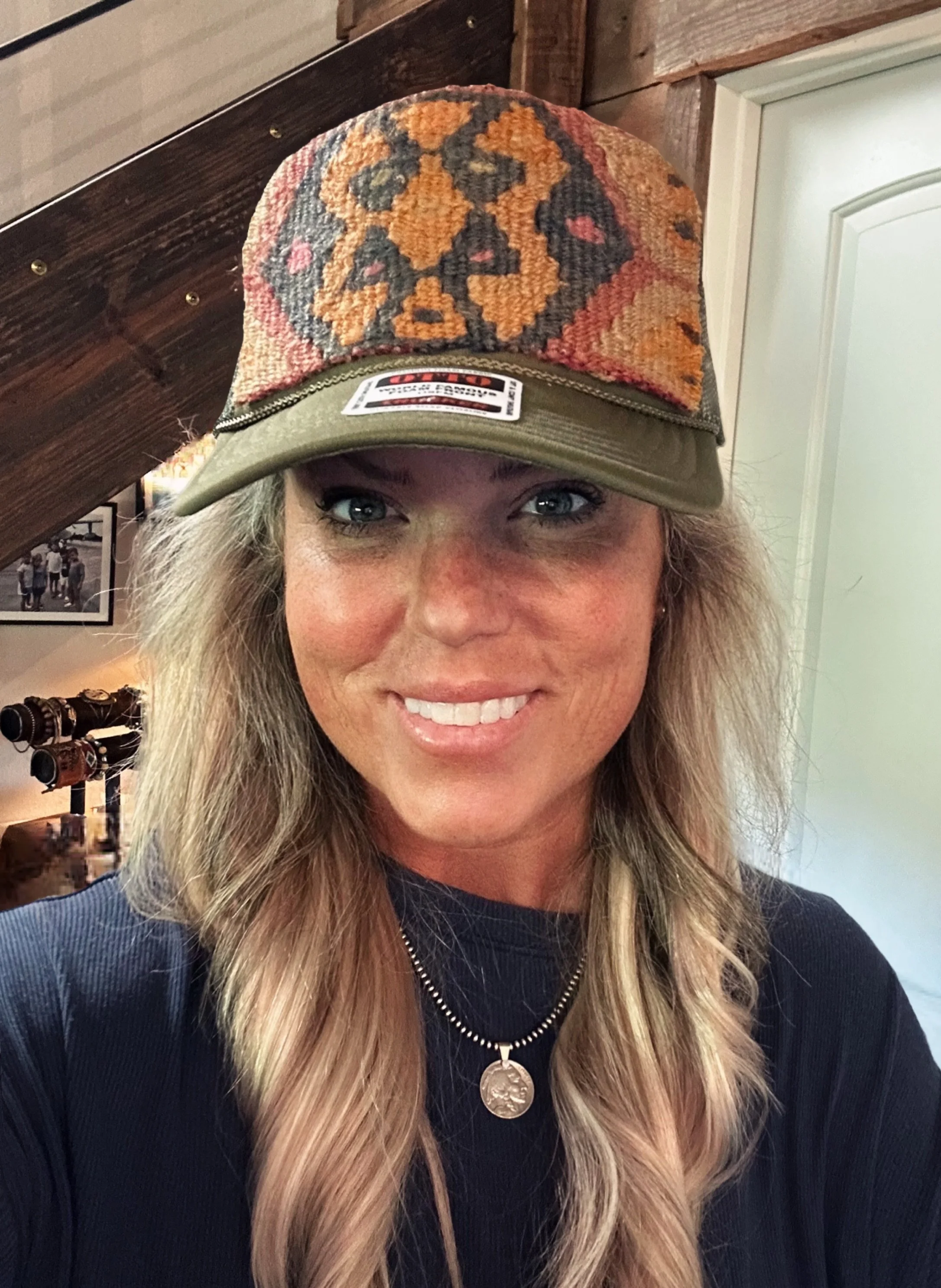 Classic Trucker Rope Hat/ Neutral Color Design Patch