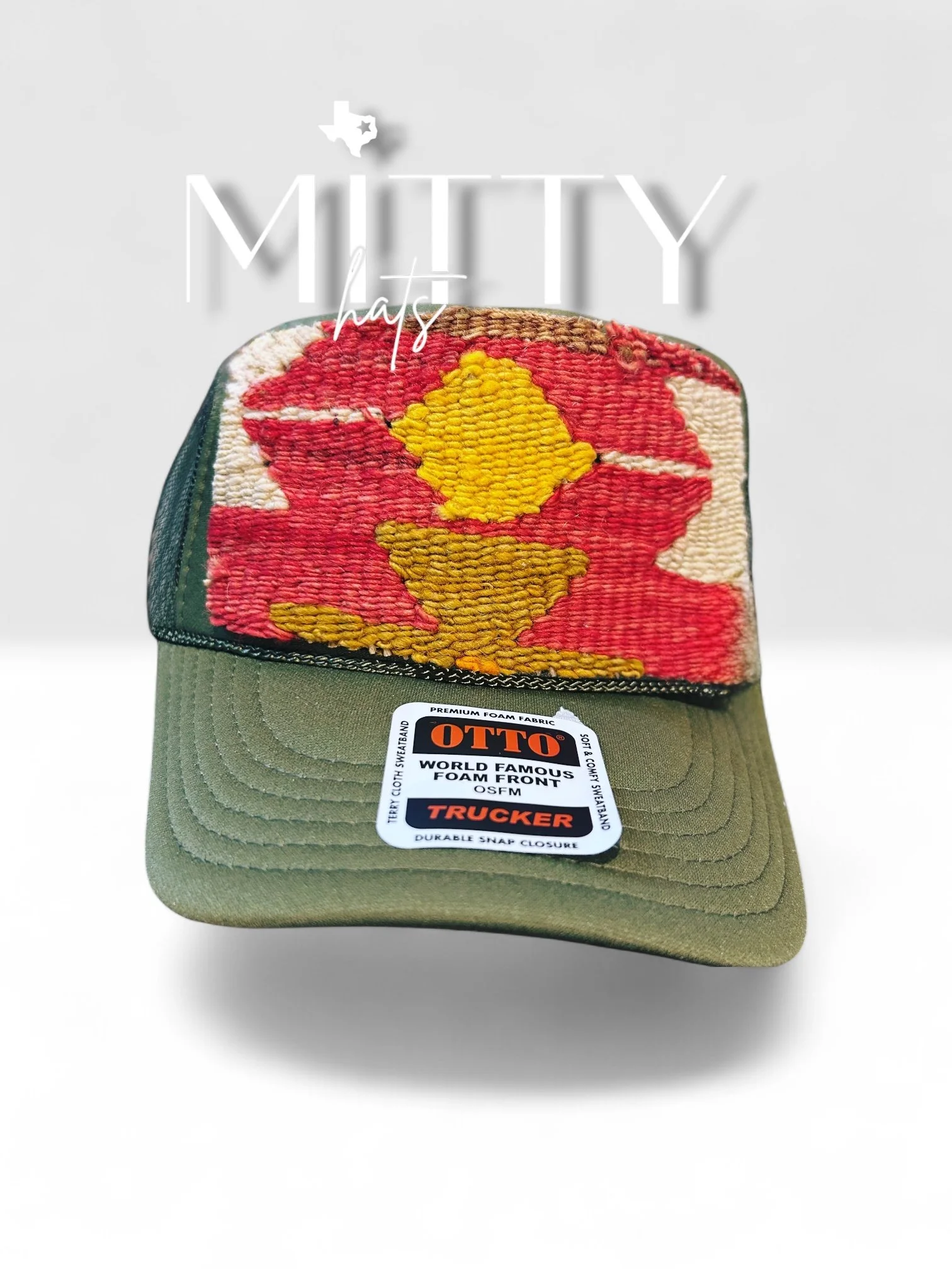 Classic Trucker Rope Hat/ Colored Aztec Patch
