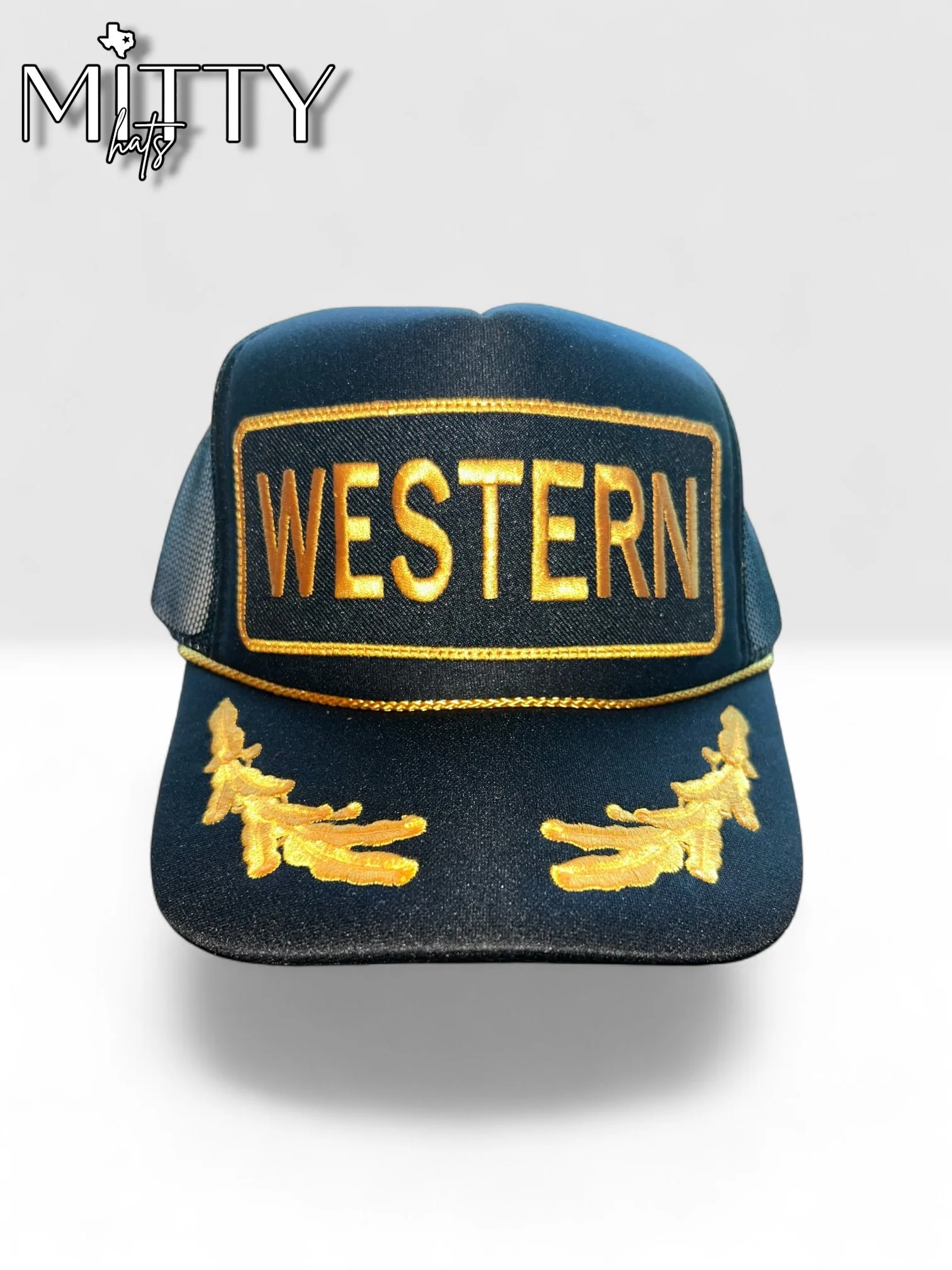Classic Trucker Rope Hat/ Western Patch