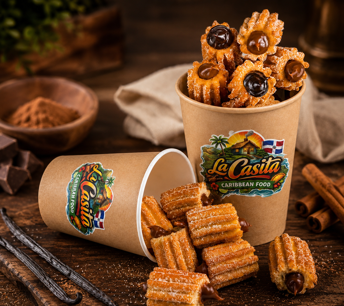 Mini Stuffed Churro Bites