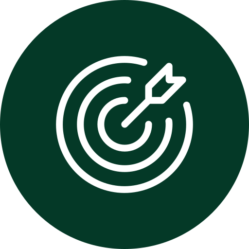 Icon of a target with a dart hitting the bullseye, representing precision or goal achievement.