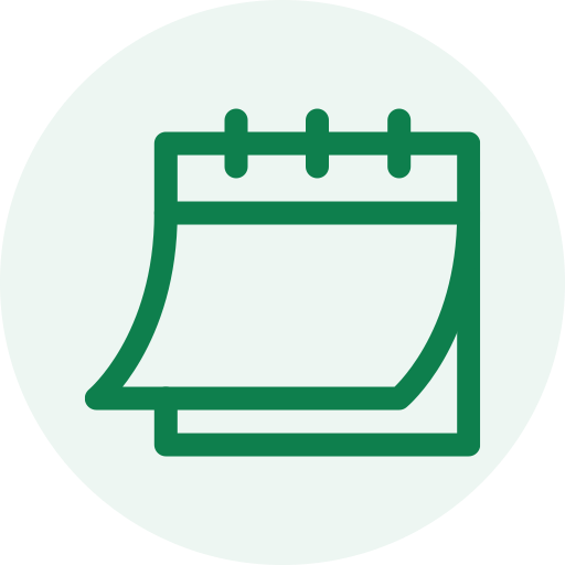 Icon of a calendar with a torn page.