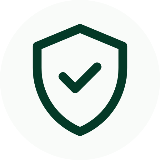Shield icon with checkmark inside