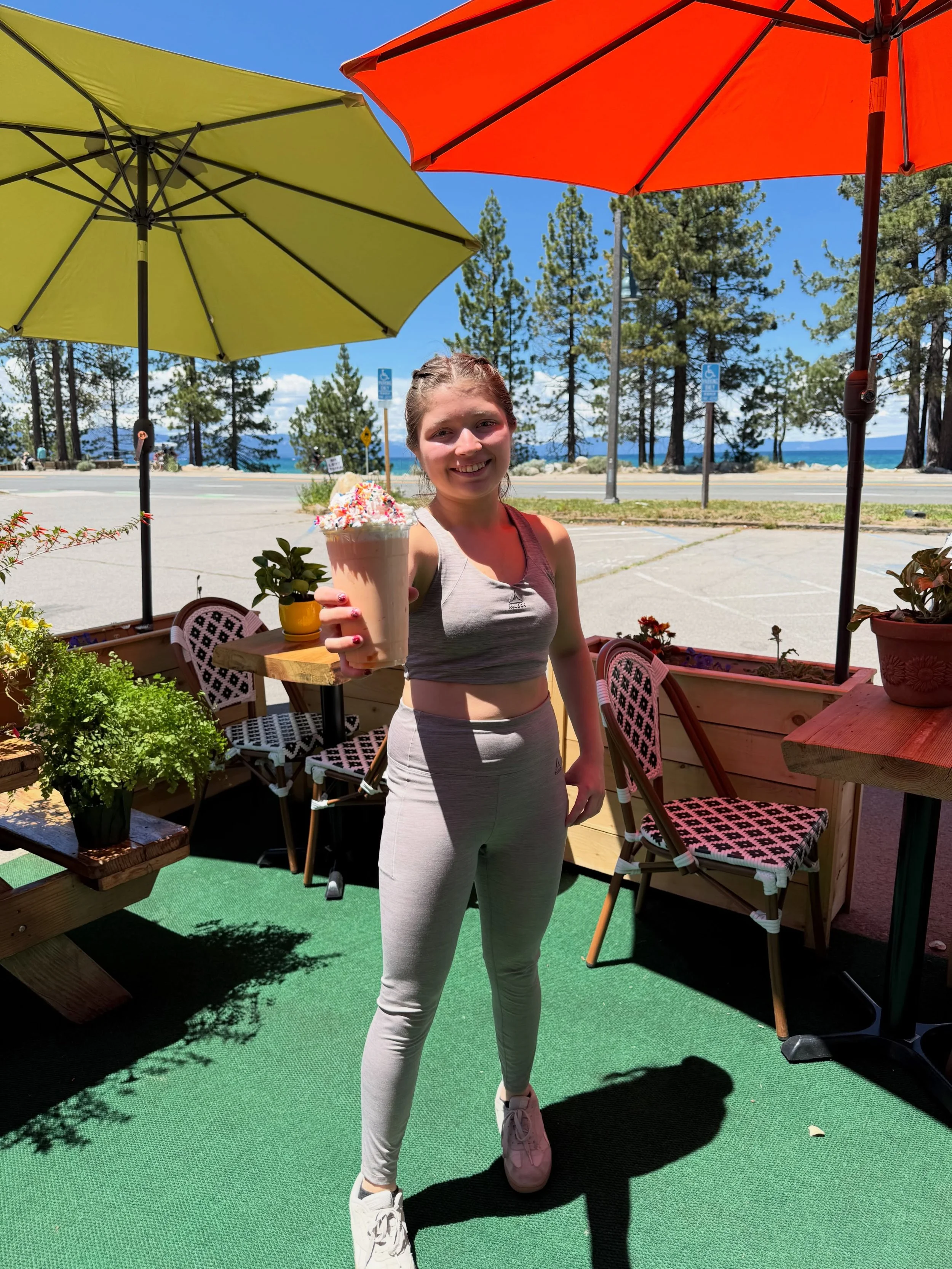Orange you glad milkshake weather is back?! 
🍊😎 
📸: Orange Sherbet milkshake + sprinkles
#tahoe #icecream #milkshake