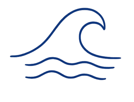 Simple line drawing of a wave