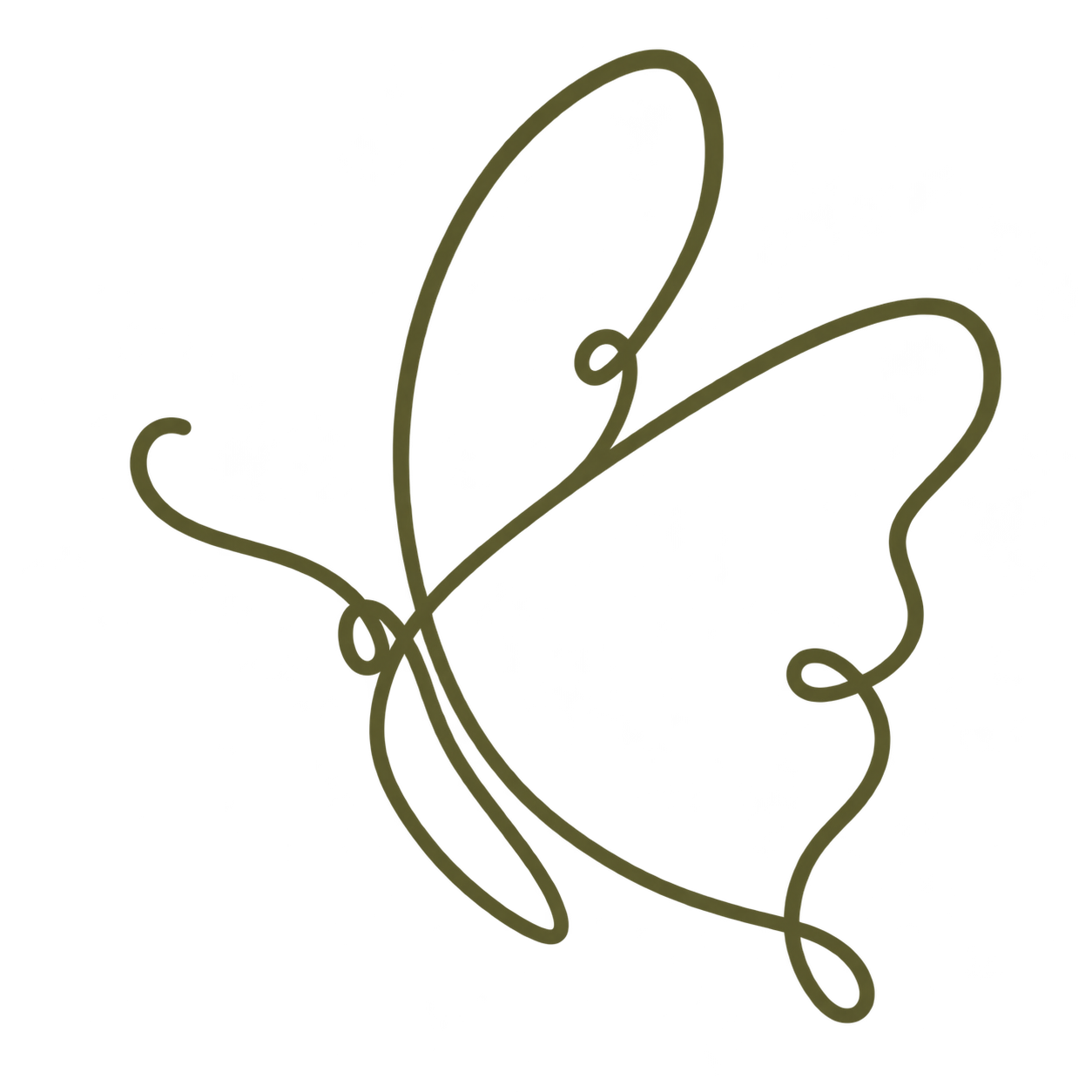 Simple line drawing of a butterfly.