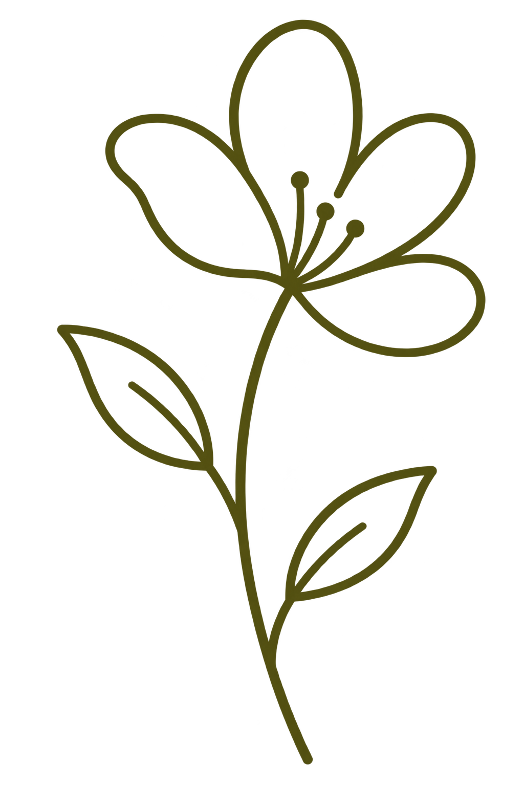 Simple line drawing of a flower.