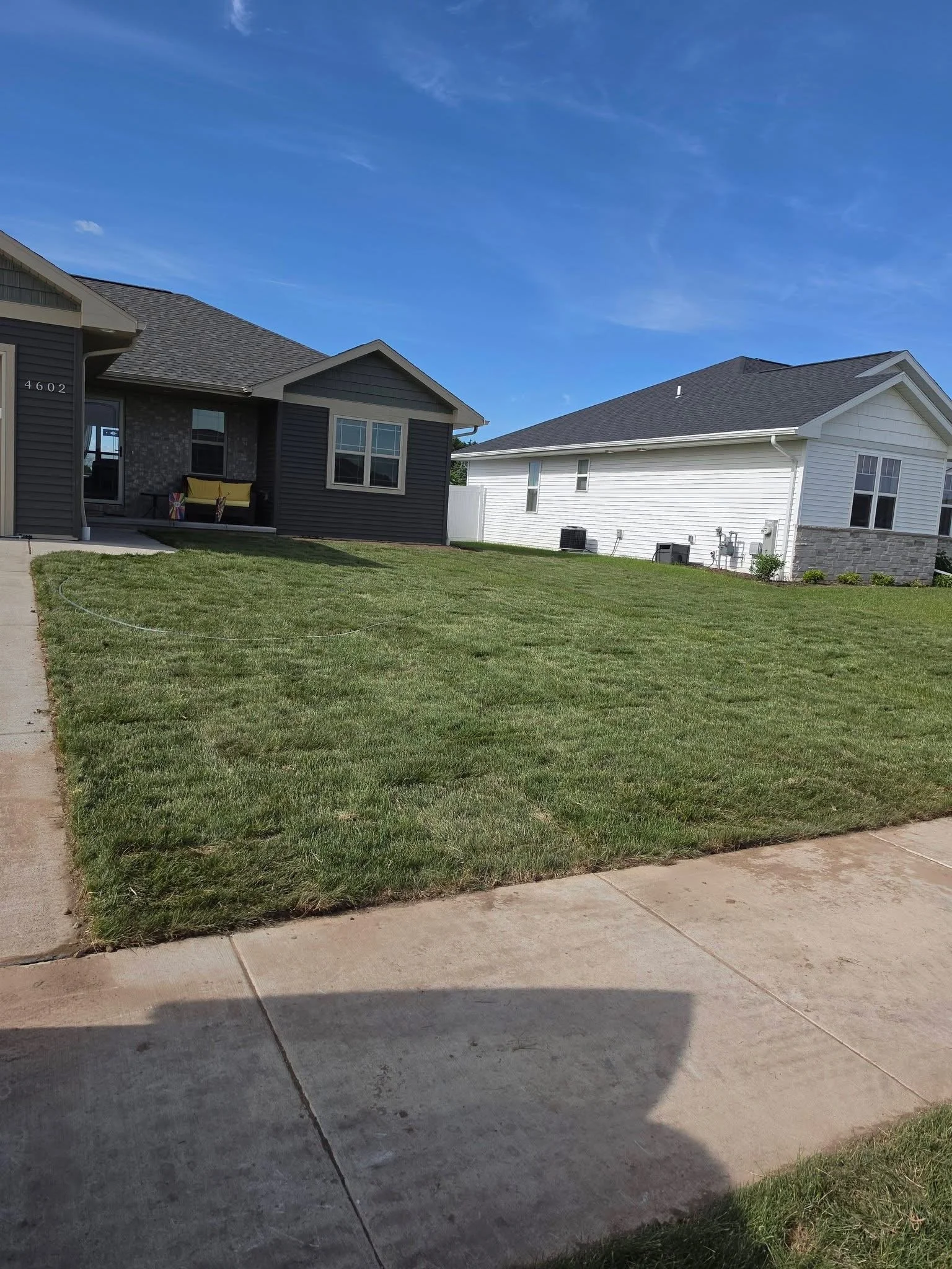 Front yard — Finished front yard sod installation by Ground & Grid Solutions Northeast Wisconsin