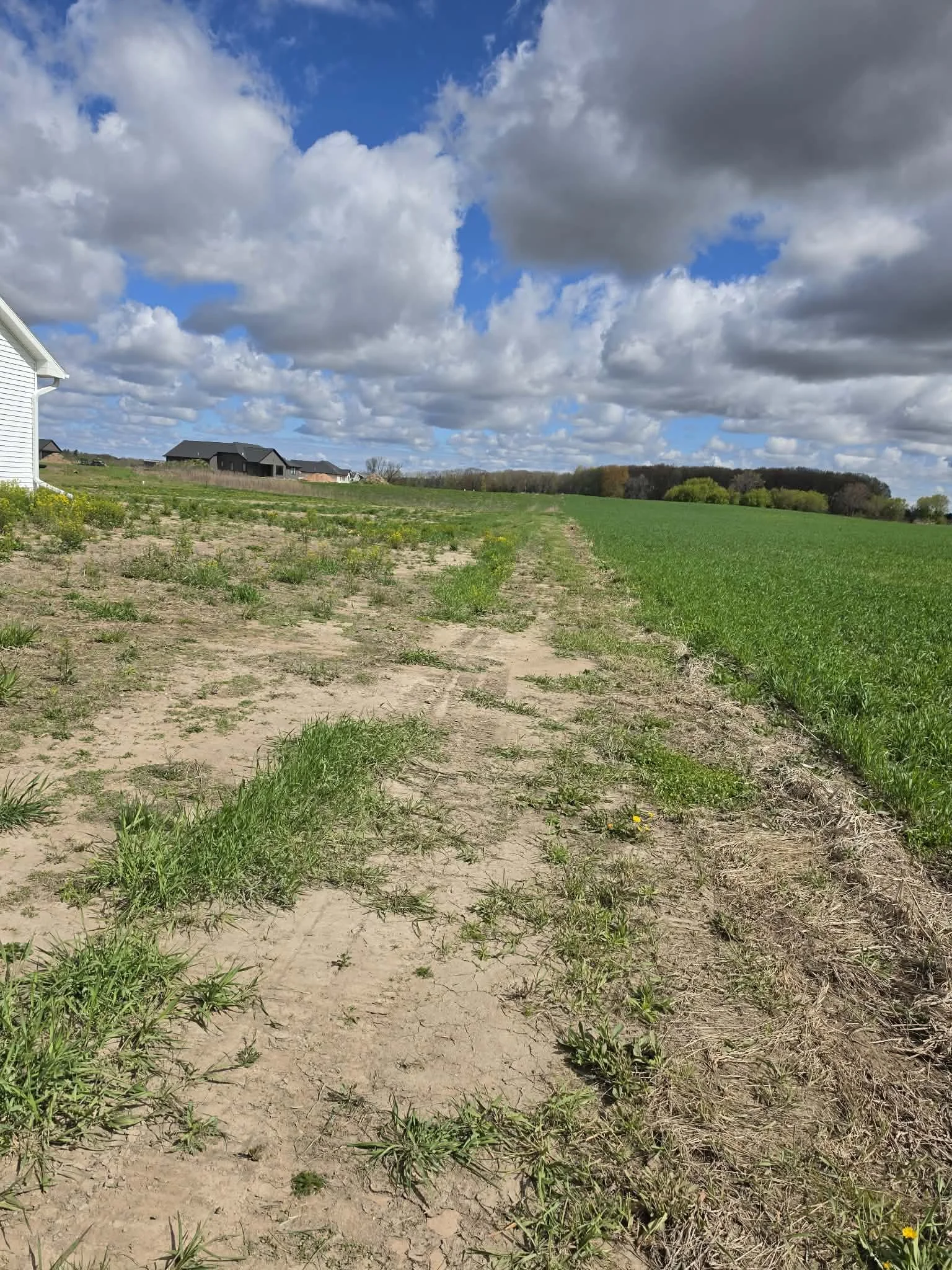 Rural yardscape — Gravel driveway and lawn separation completed by Ground & Grid Solutions