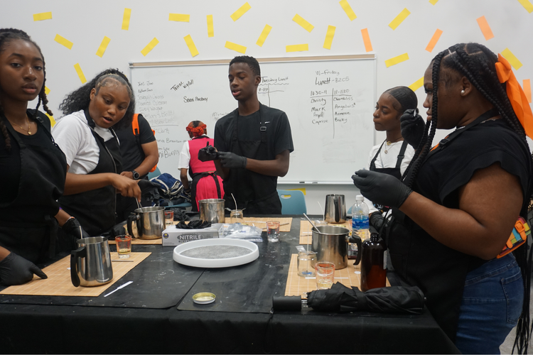 Students collaborating and leading projects