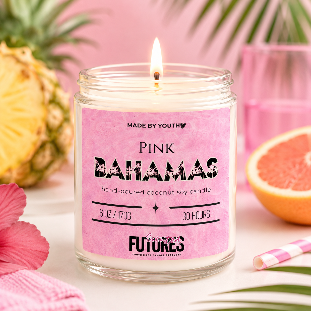 Pink Bahama Coconut Soy Candle