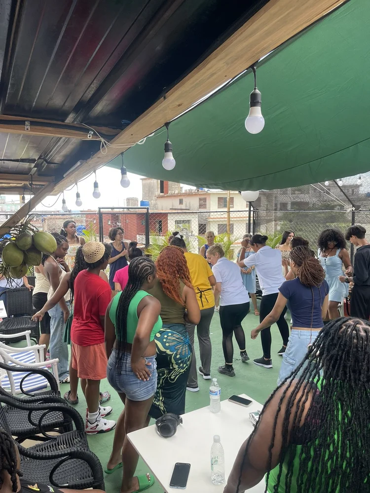 YEI students dancing during cultural exchange in Cuba