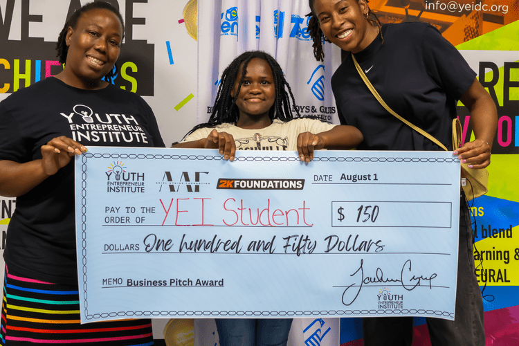 YEI students participating in a sponsor-supported youth entrepreneurship experience
